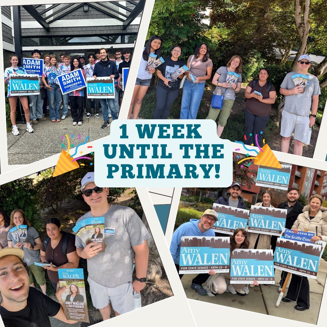 We&rsquo;re one week out from the Primary! 🎉

Team Amy is getting out there everyday knocking on doors and speaking to constituents. 

Have you dropped off your ballot yet? Reminder to turn in your ballot by Tuesday, August 4th @ 8pm! 🗳️

#voteamy 
