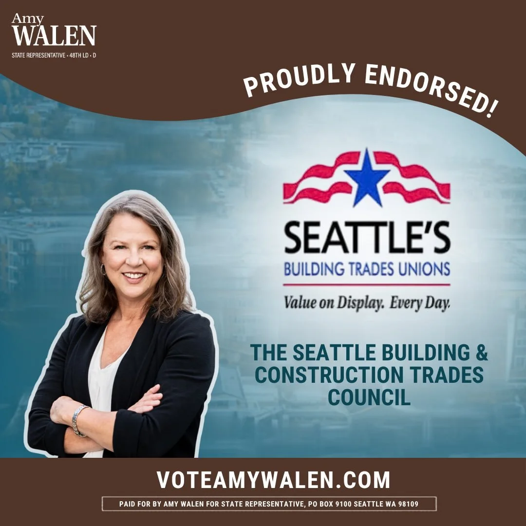 Honored to have the support of Seattle Building &amp; Construction Trades Council!

They represent over 15,000 union construction workers advocating for fair labor, practices, negotiating, collective-bargaining agreement and promoting safe working co