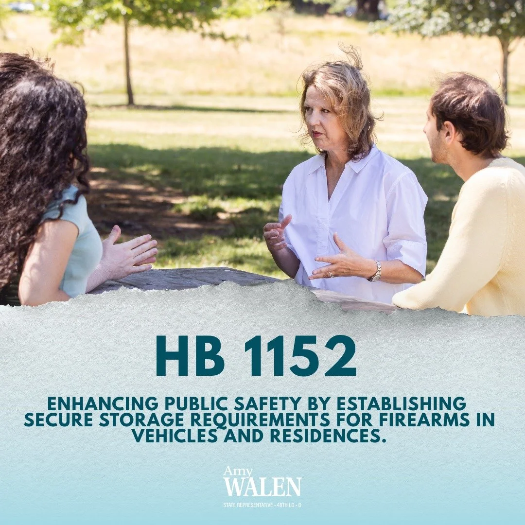 The recent shootings and tragic loss of life across our communities are a painful reminder that we cannot become numb to gun violence.

I drafted HB 1152, legislation requiring firearms to be securely stored in vehicles, after seeing the persistent p