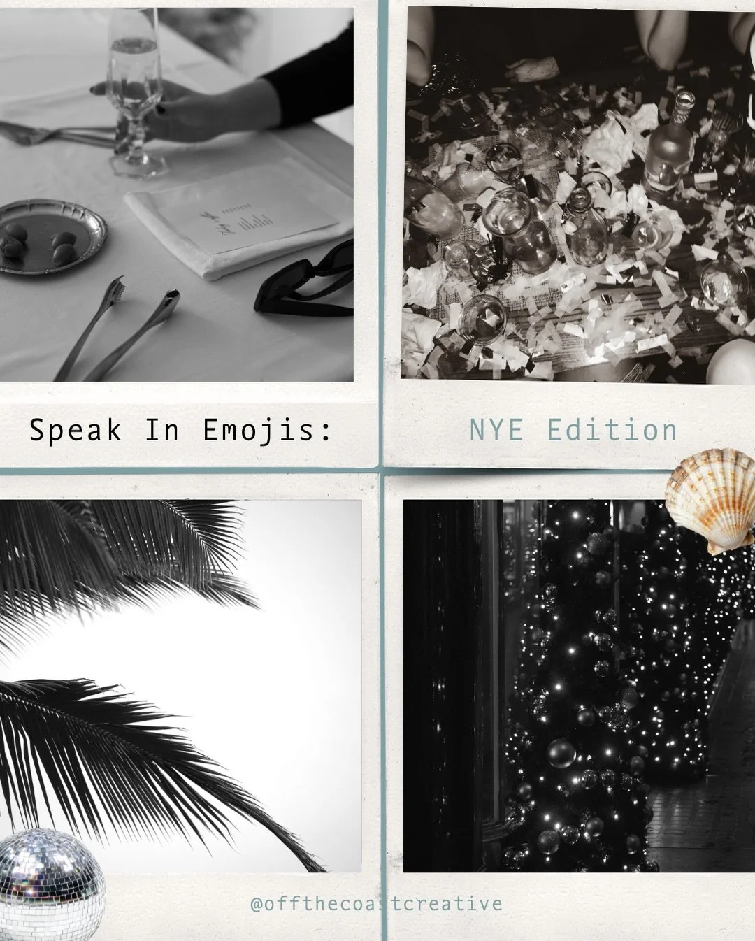 [SAVE] Speak in Emojis: NYE Edition! For your celebration posts this week. ✨🚕🍸🪩

#emojicombos #emojiart #socialmediamarketing