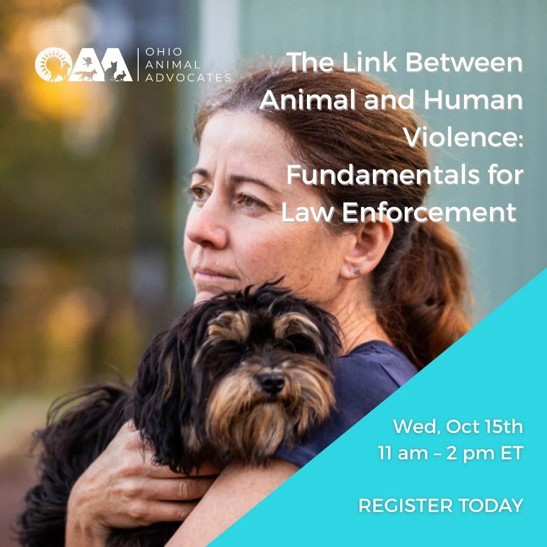 🐾 Violence against animals and people are often connected. Join us Oct. 15 for a powerful workshop on the link between animal and human violence &mdash; and how law enforcement and advocates can work together to break the cycle.

🔗 Register via Ohi