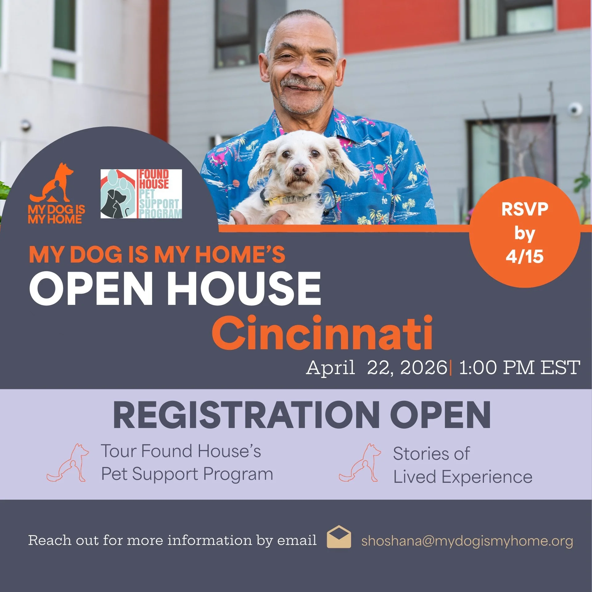 Take a tour of a pet-inclusive shelter 🐾

Join OAA in Cincinnati for an open house at Found House Interfaith Housing Network, hosted My Dog Is My Home. Tour a co-sheltering facility, learn how these programs work, and hear directly from residents wh