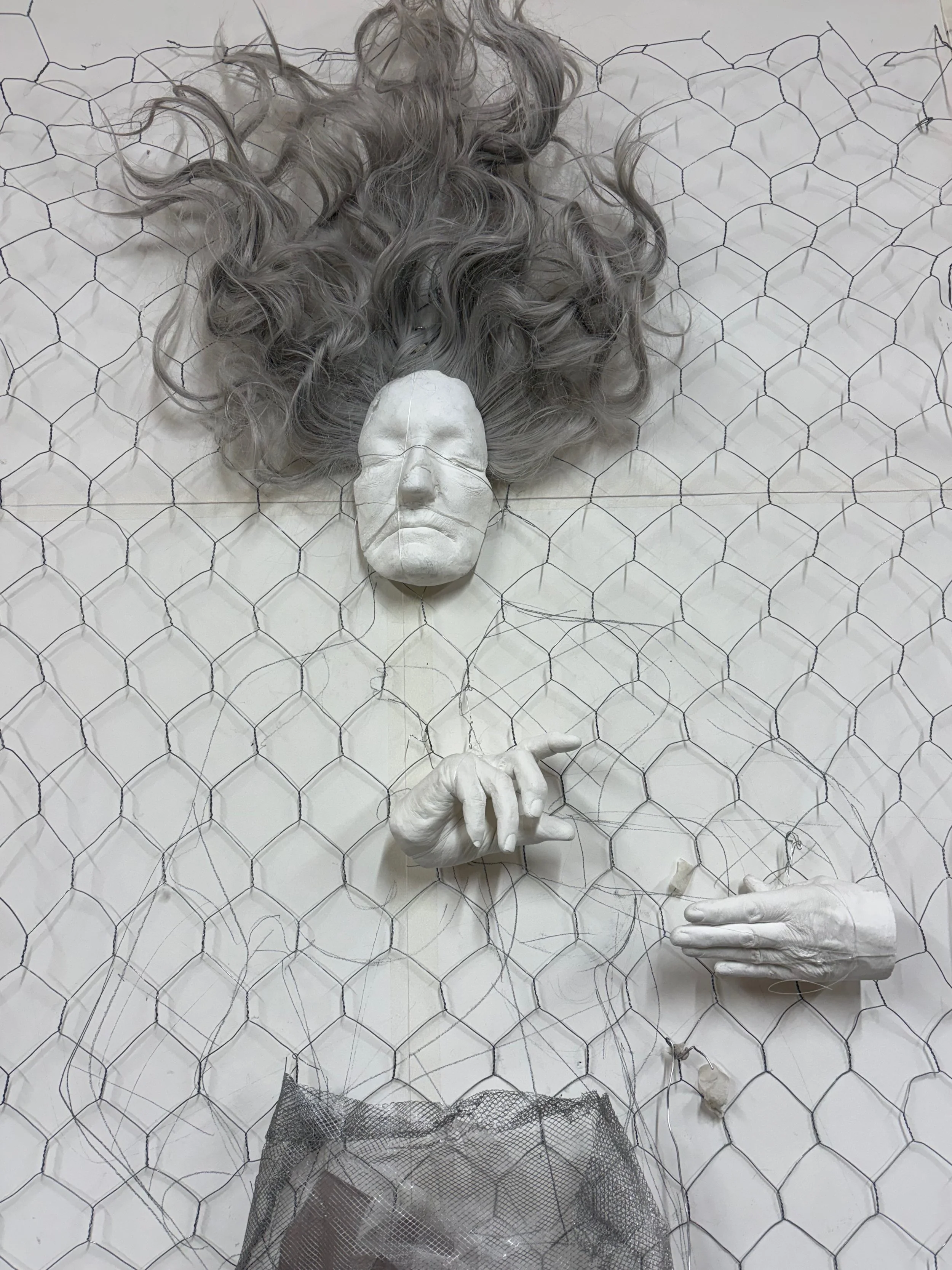 Mermaid Construction
Testing plaster hand positions