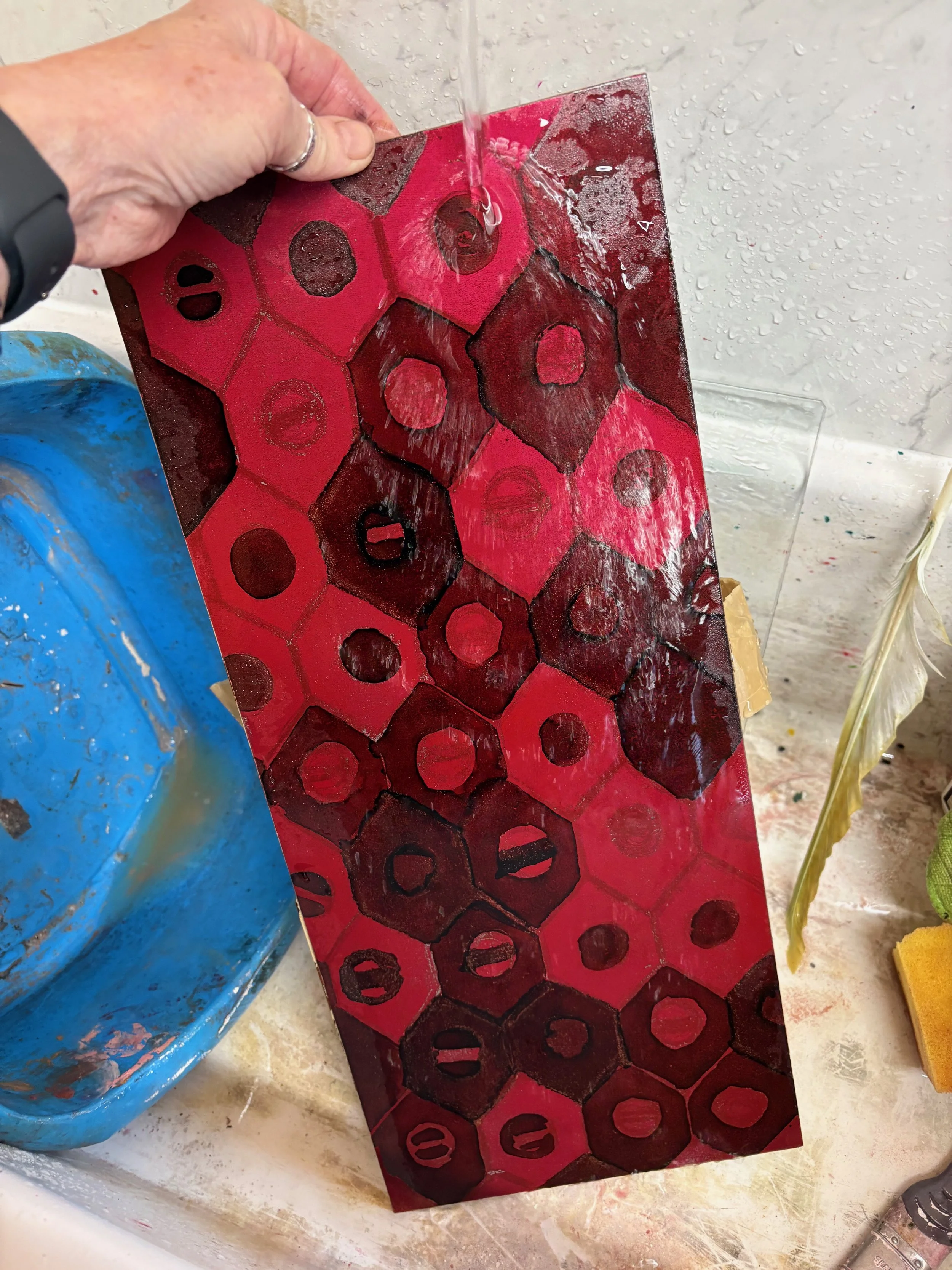 Mermaid Skin
Etching the Plate