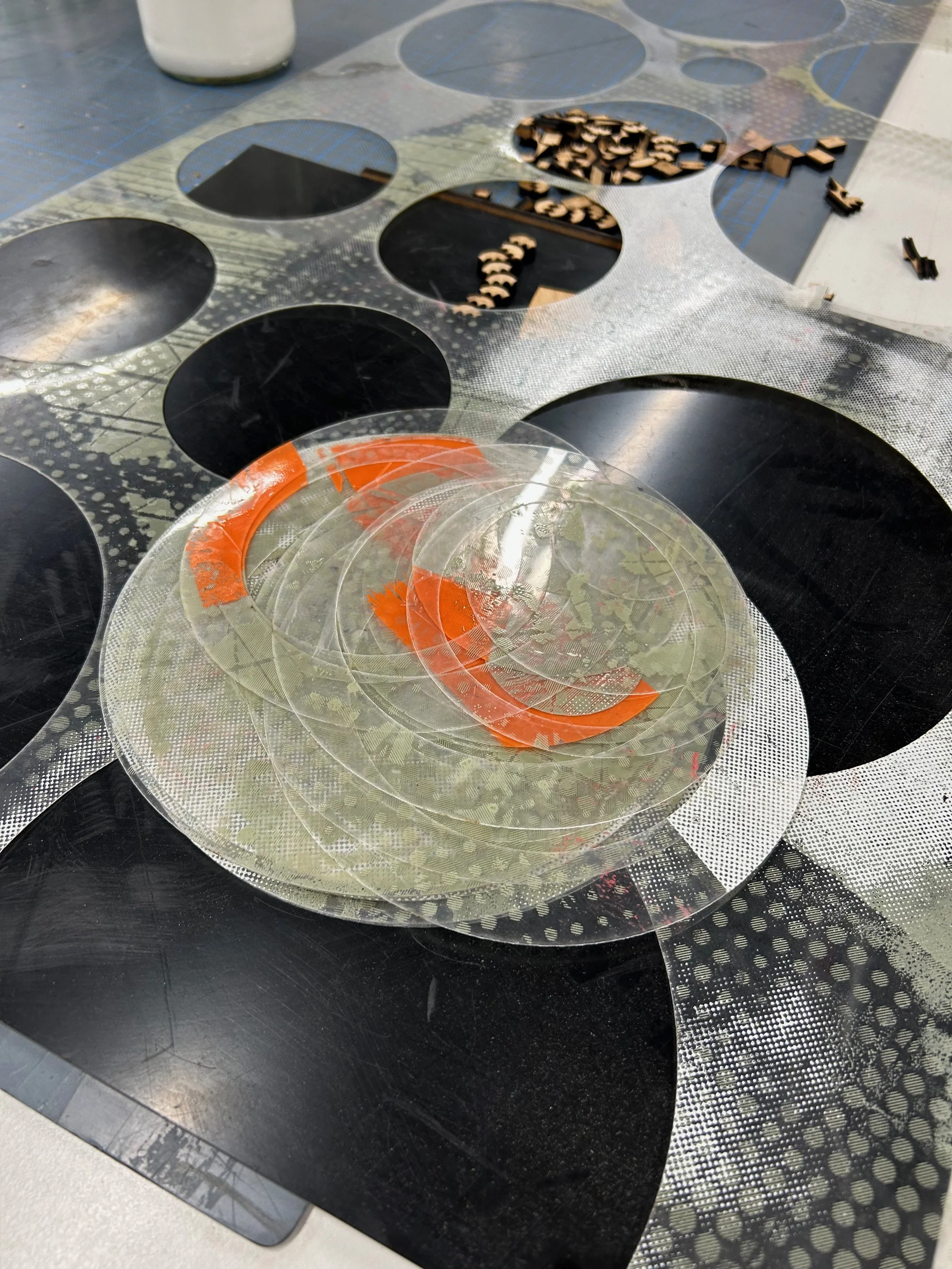 Design:
Laser cutting stencils.