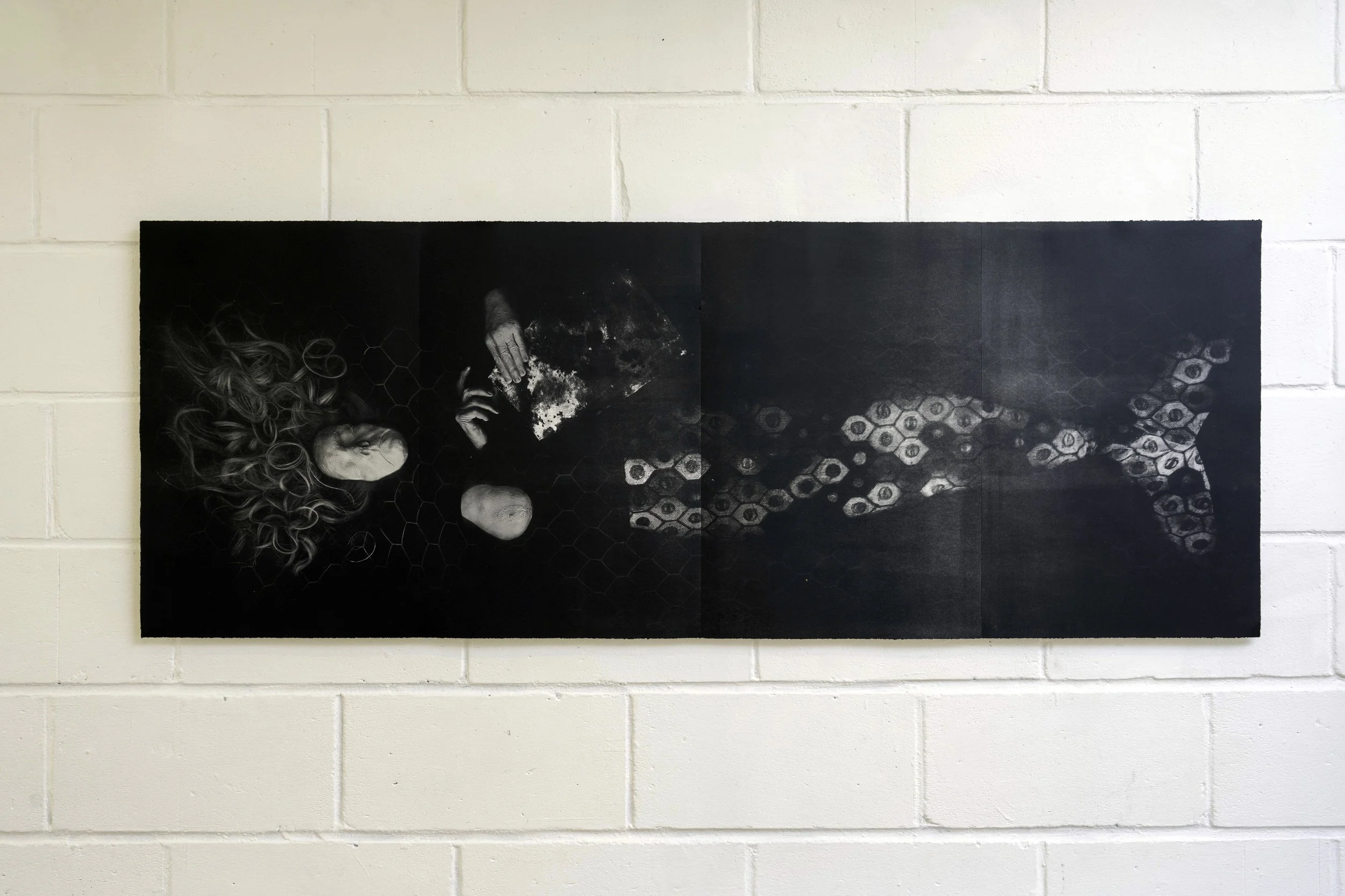    Below the Surface: Re-Storying the Mermaid of Marden:    
  Panel of four photolithographic prints, each 50 x 65cm  
