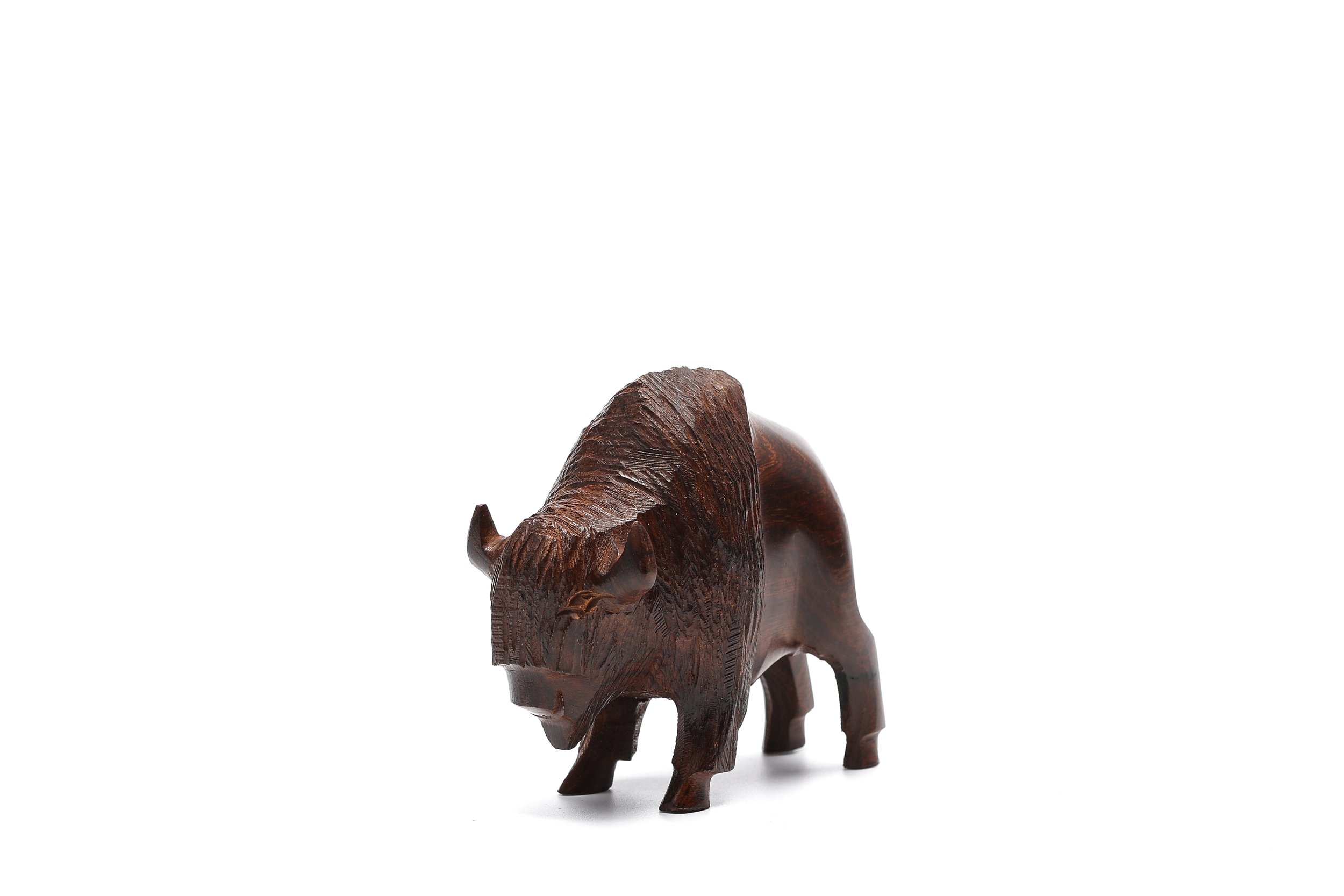 Hand Carved Ironwood Buffalo Figurine