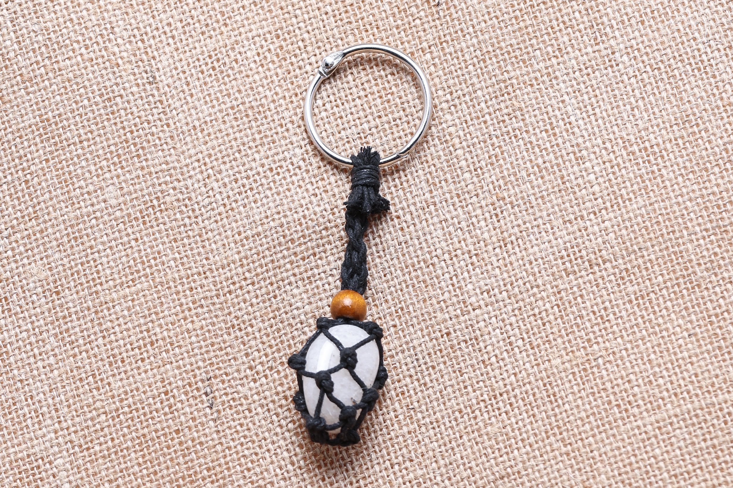 Boho Caged Quartzite Keychain