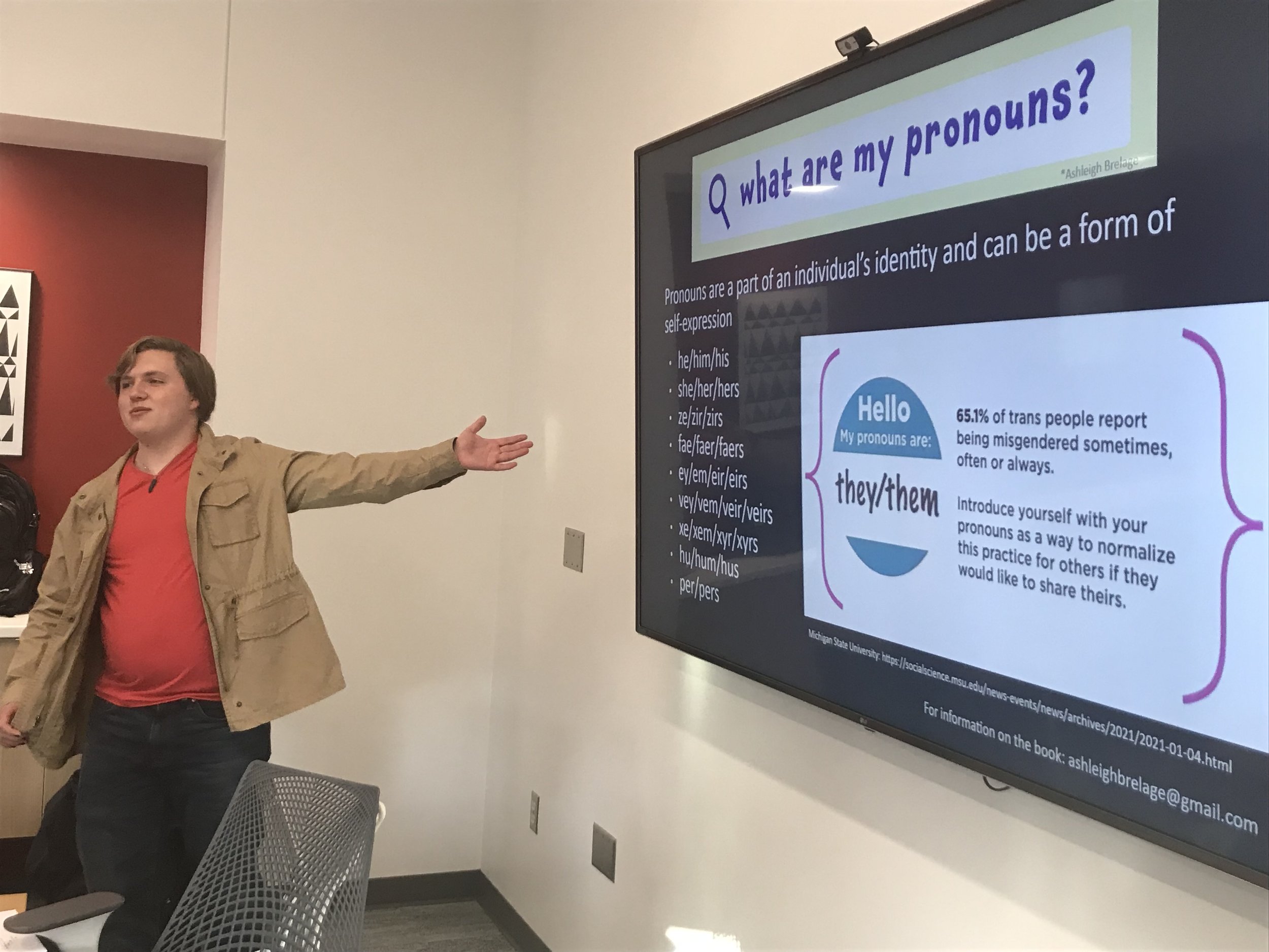 Rose Hulman Institute of Technology's Center for Diversity and Inclusion utilized aspects of the pronoun campaign within a pronoun usage training.