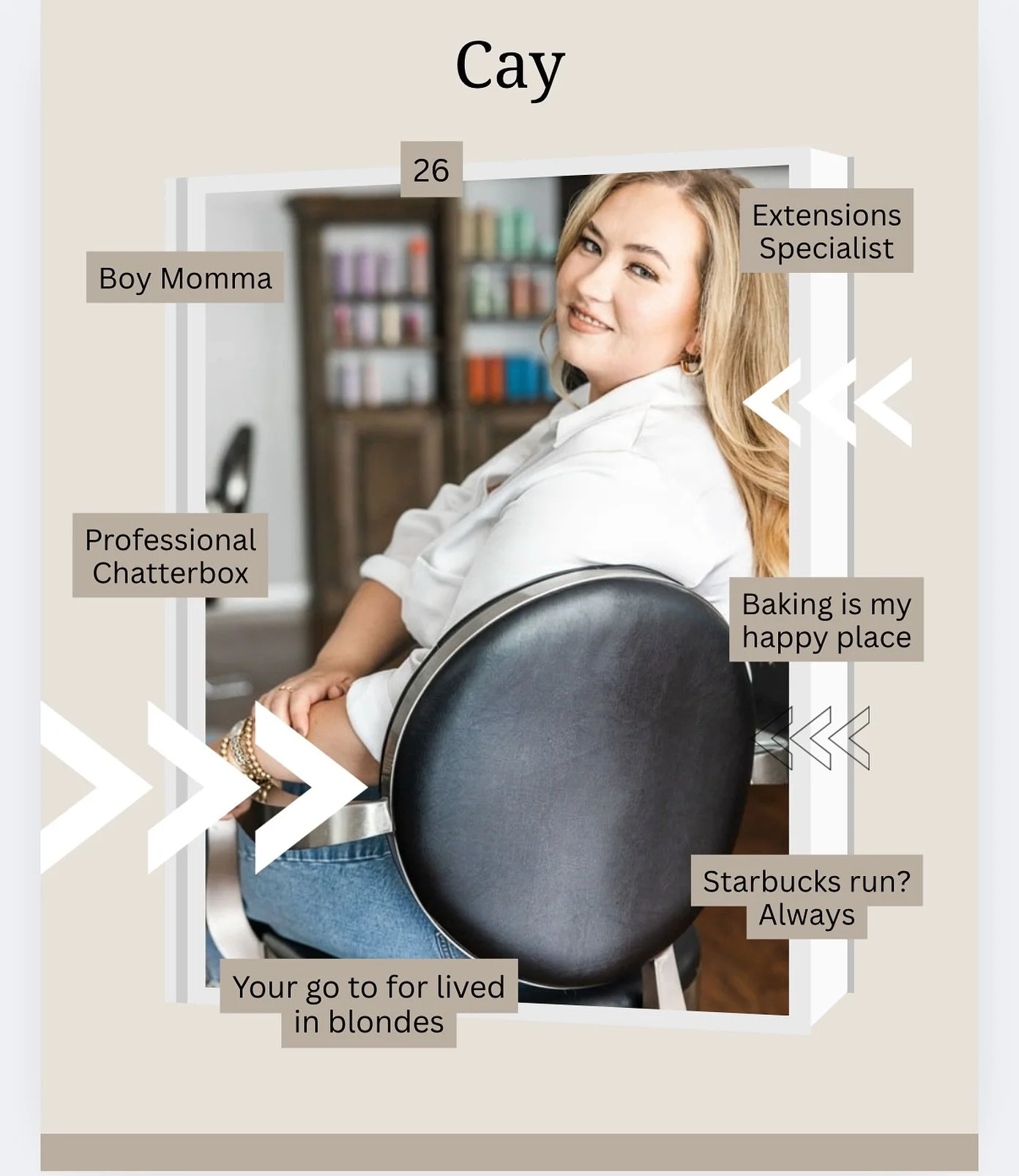 Behind every perfect blonde and flawless extension set , there&rsquo;s Cay (and likely an iced coffee).
Why do you love Cay??!!

#salon259 #bethlehempa #bethlehemhair #bethlehemsalon #lehighvalleystylist #lehighvalleypa #lehighvalleyhair