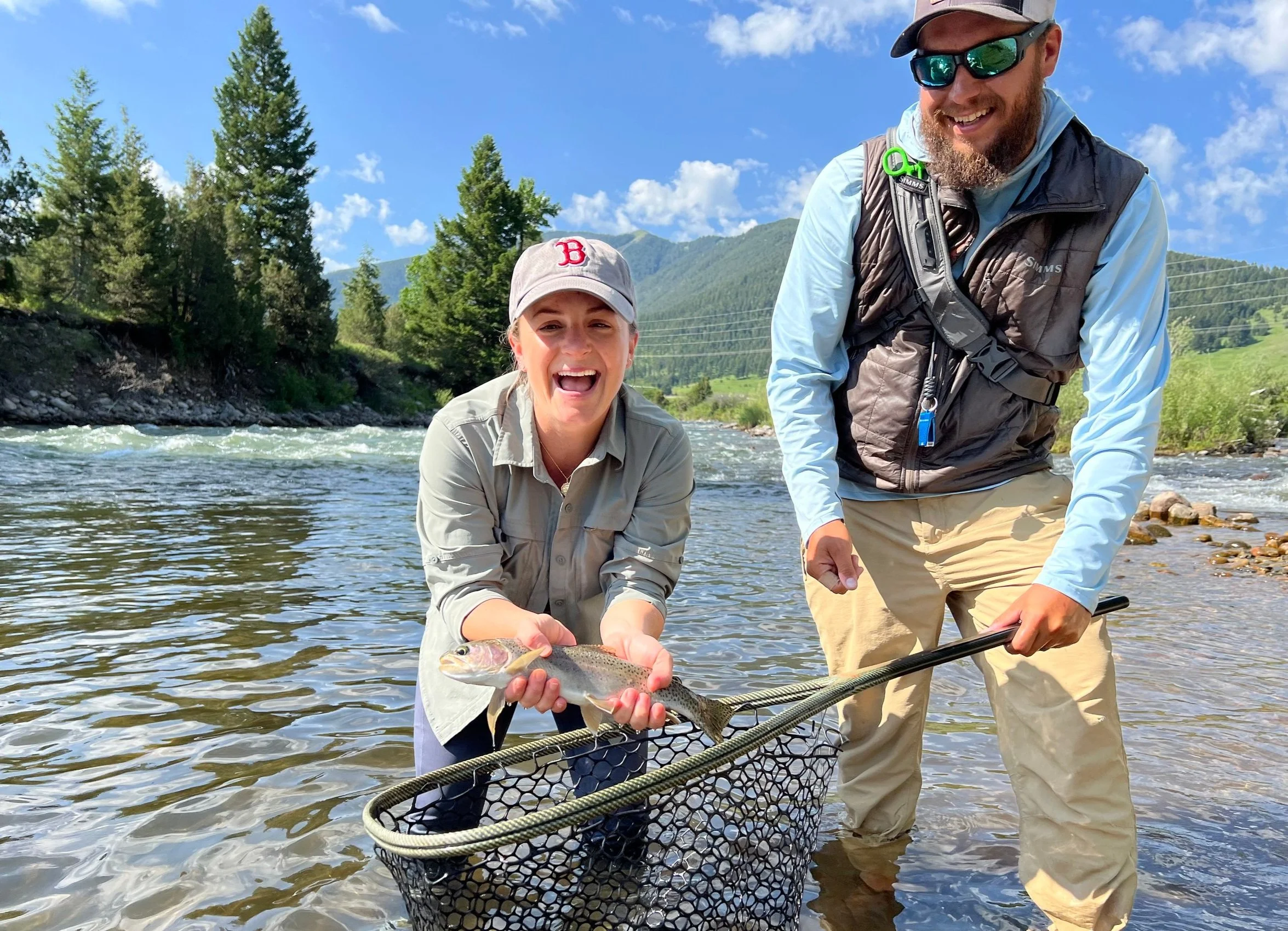 A guided walk wade fly fishing trip on the gallatin river in montana is a great way to hone your fishing skills. The Guide is from Rising Trout Fly Fishing Outfitters in Bozeman