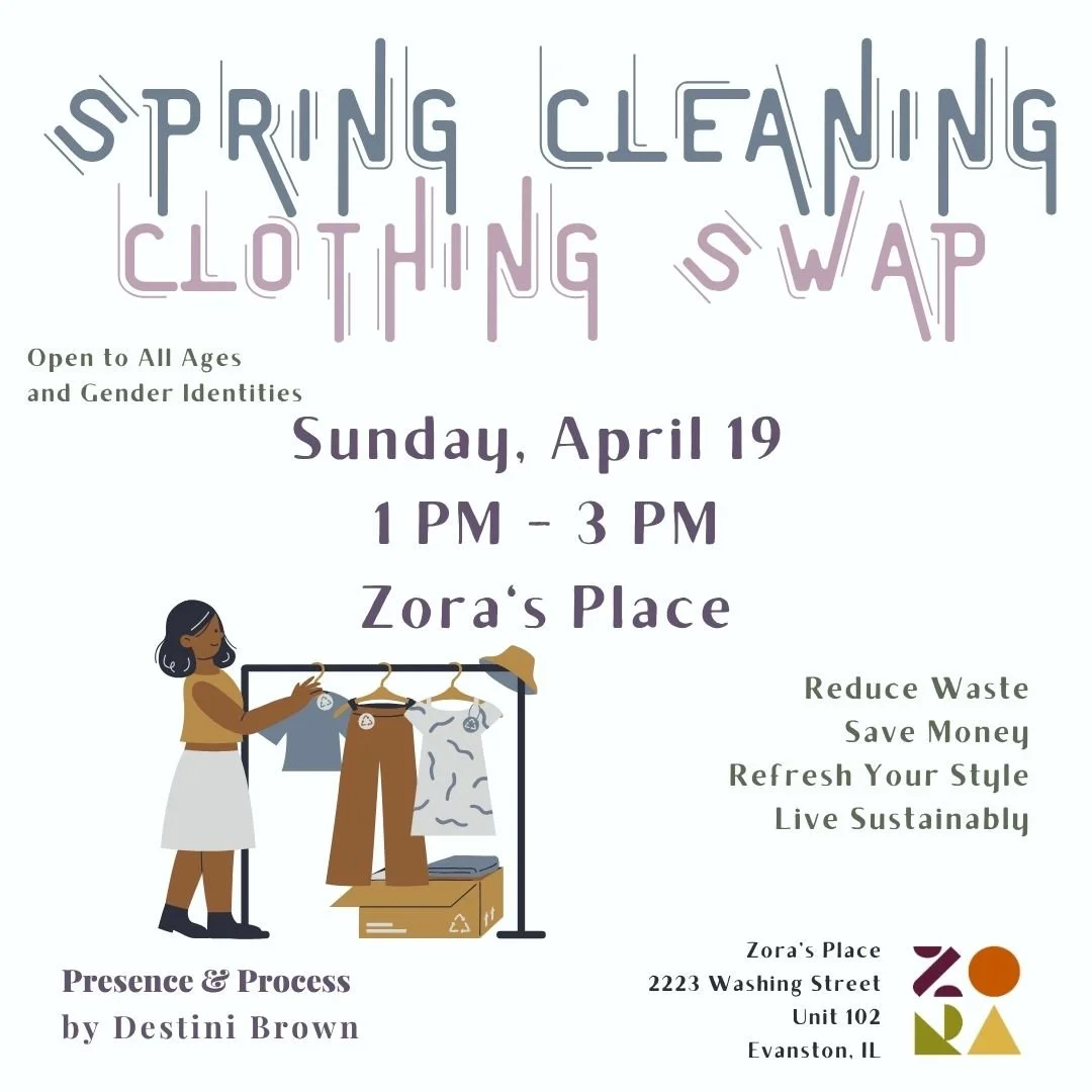 Graphic promoting a Spring Cleaning Clothing Swap