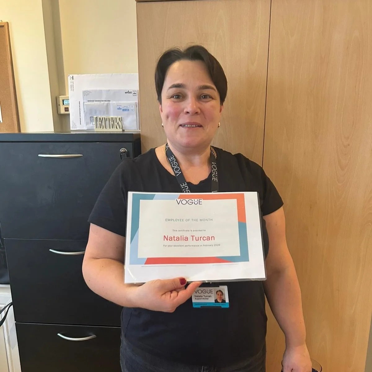 👏Employee of the month👏 We are so proud of Natalia for her hard work and dedication. A valuable member of the team. Well done Natalia! 🎉👏🎊
