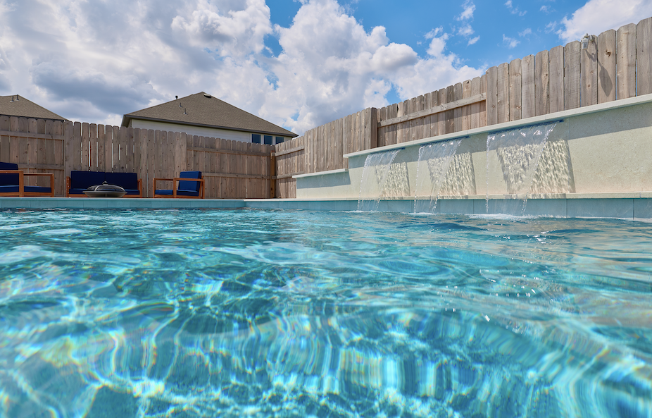 Pool water shimmer with glass bead finish — Round Rock TX