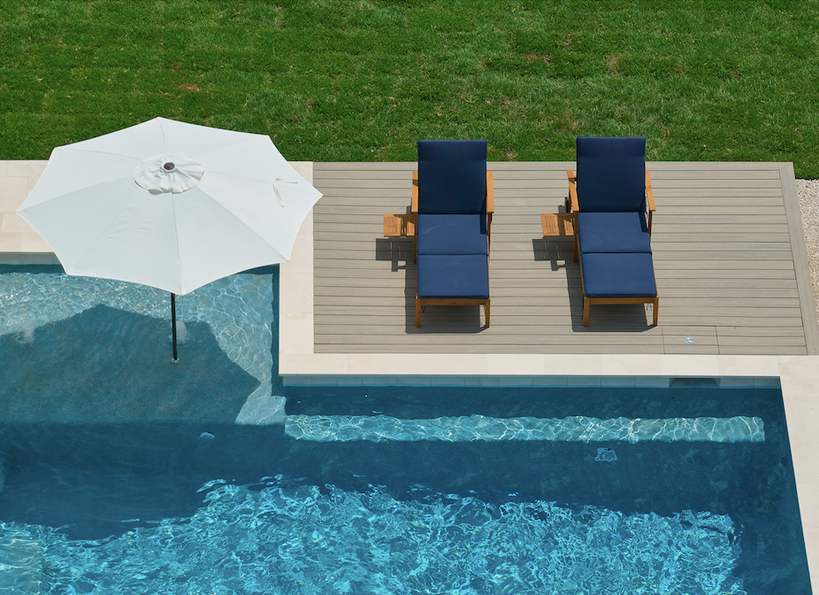Pool water detail with glass bead finish — Round Rock TX