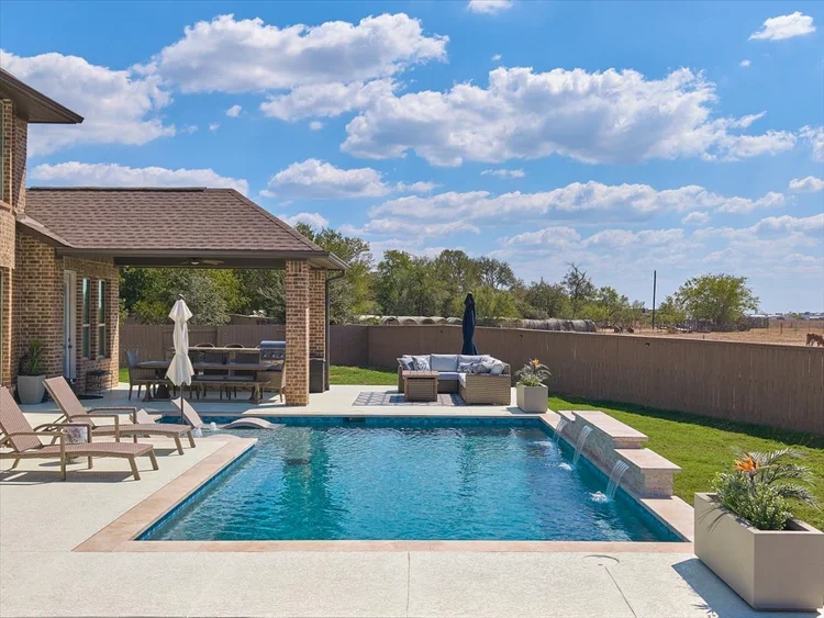 Full pool view — Hetricks residence Bastrop Texas