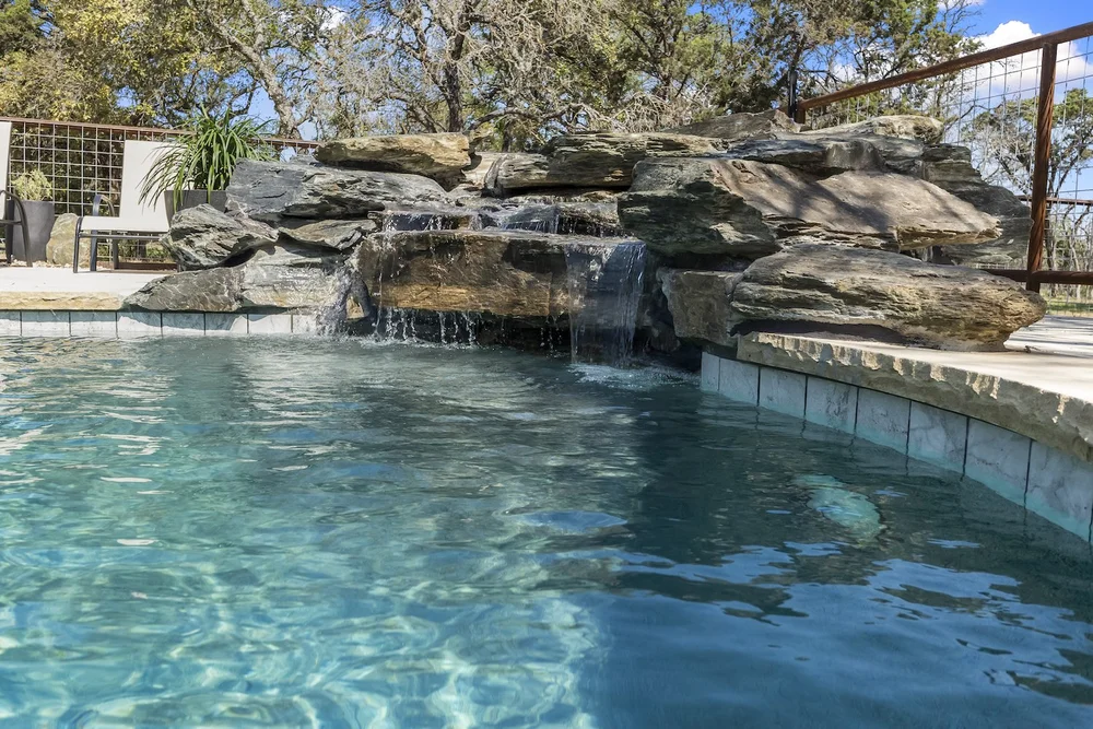 Tahoe Blue plaster finish water color — Leander custom pool