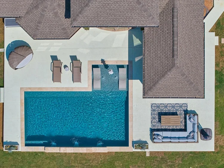 Custom gunite pool finish detail — Bastrop Texas