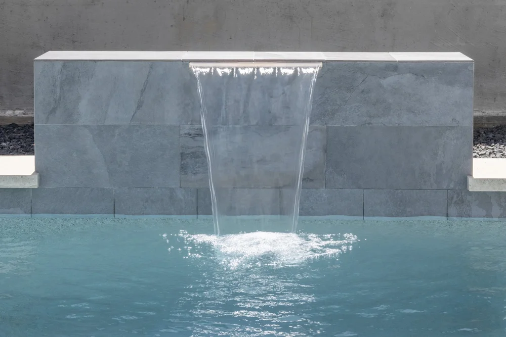 Waterfall feature pool — Liberty Hill TX