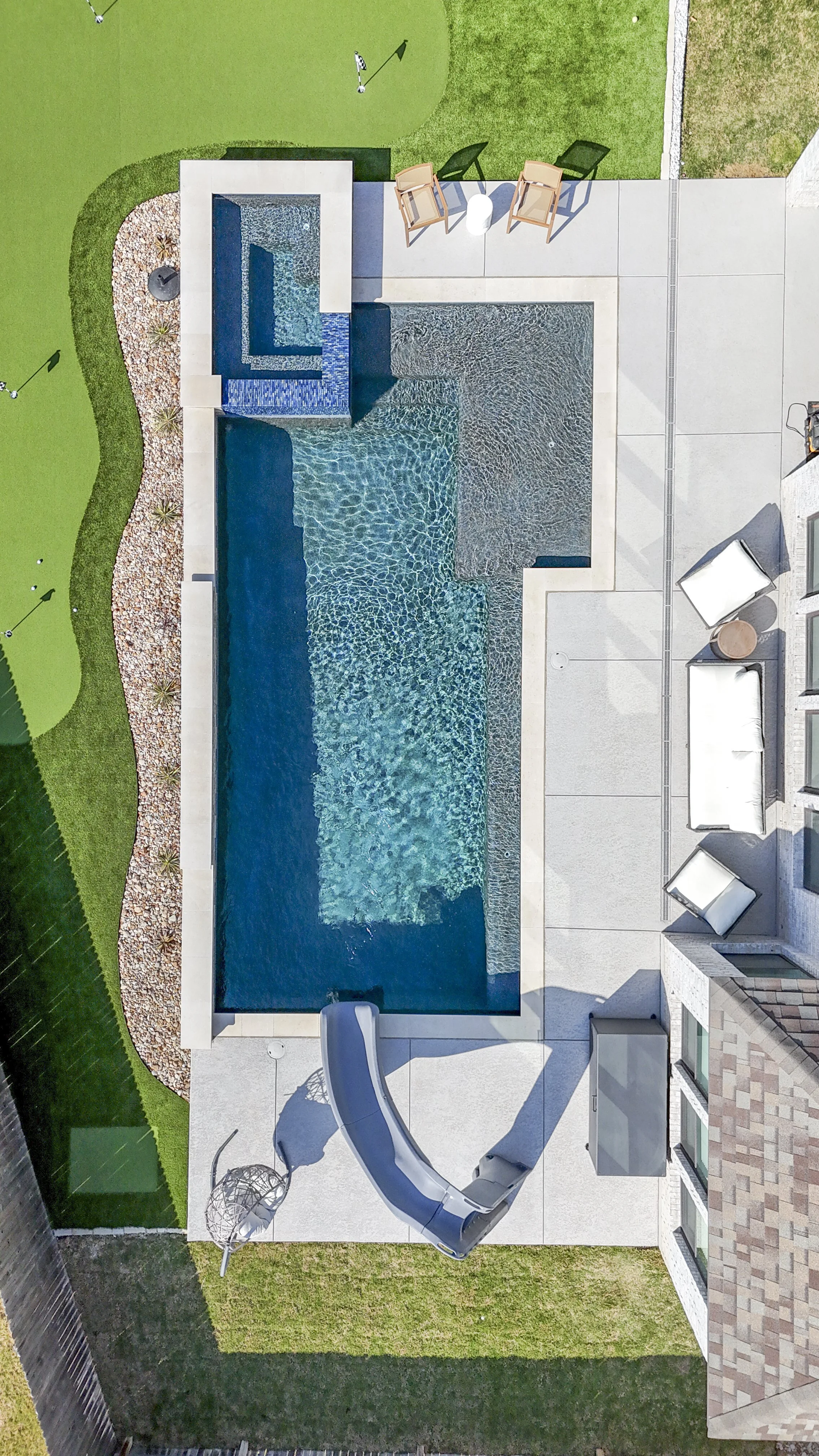 Luxury backyard pool project by Aqua Logistics Custom Pools in Central Texas