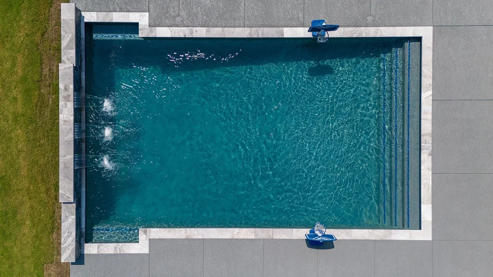 Rectangular pool with water jets — Austin TX