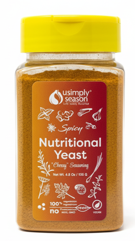 Spicy Nutritional Yeast Seasoning 4.8oz – Savory, Cheesy Vegan Flavor with a Kick