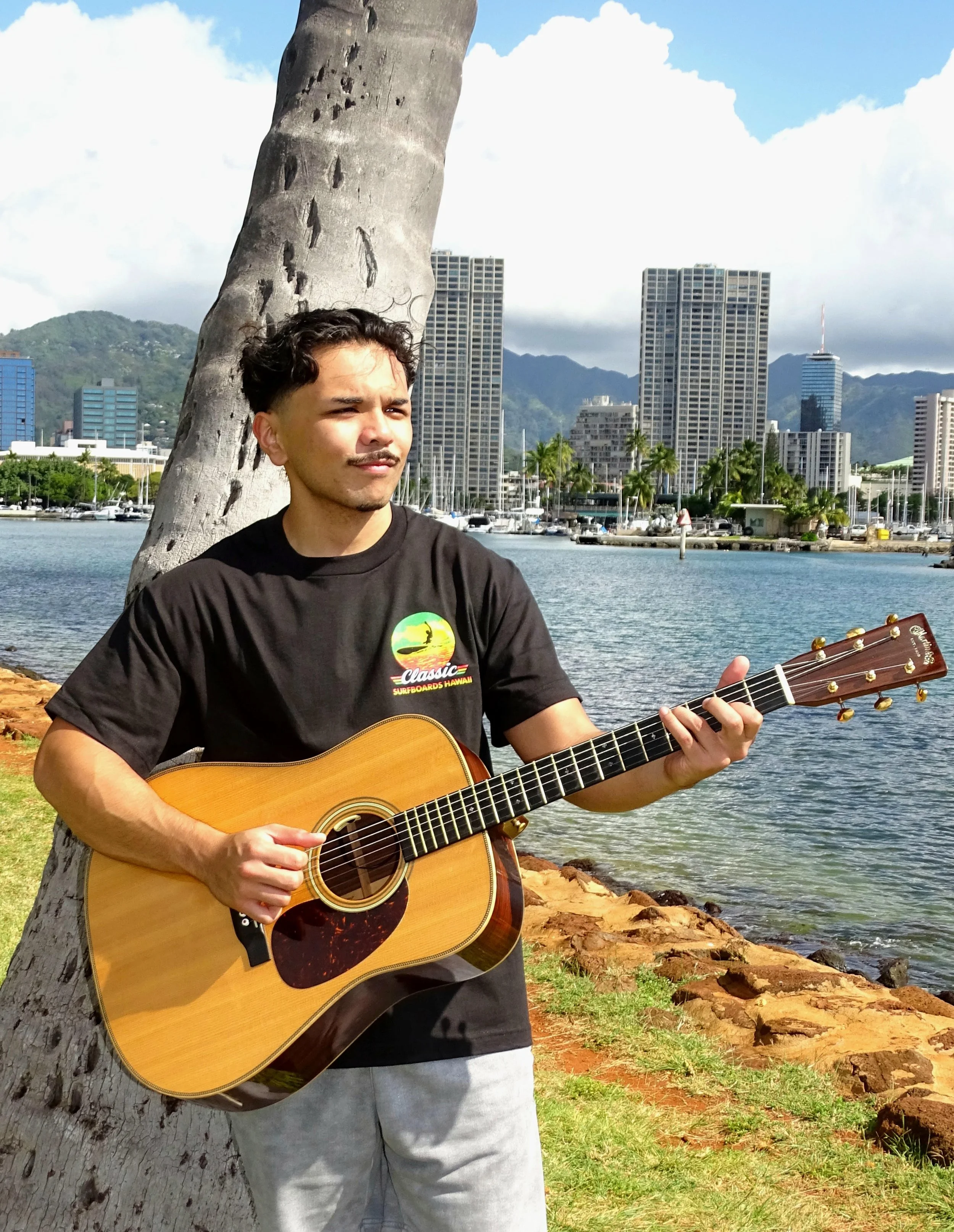 Classic Surfboards Hawaii Black T-shirt Mens
