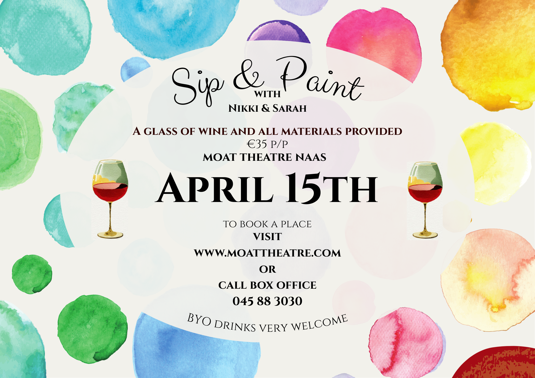 Sip &amp; Paint - Wed 15th April 2026 20:00 - 22:00