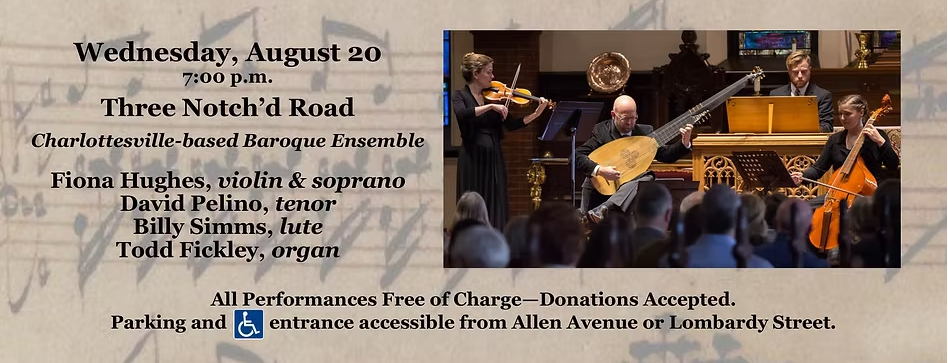 Three Notch'd Road: August Musicale @ Grace Coventry Presbyterian