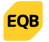 Yellow square sign with black text reading 'EQB'.