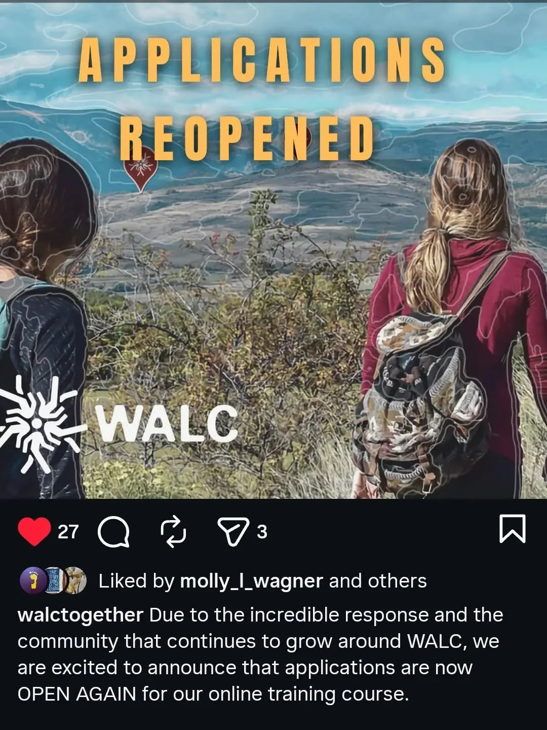 Who has been taking part in the @walctogether online course on Saturdays? Or who would like to?! 
Jump over to check out all their info. 
There are so many interesting aspects to Walking Art being covered, with participants from around the world.
AWA