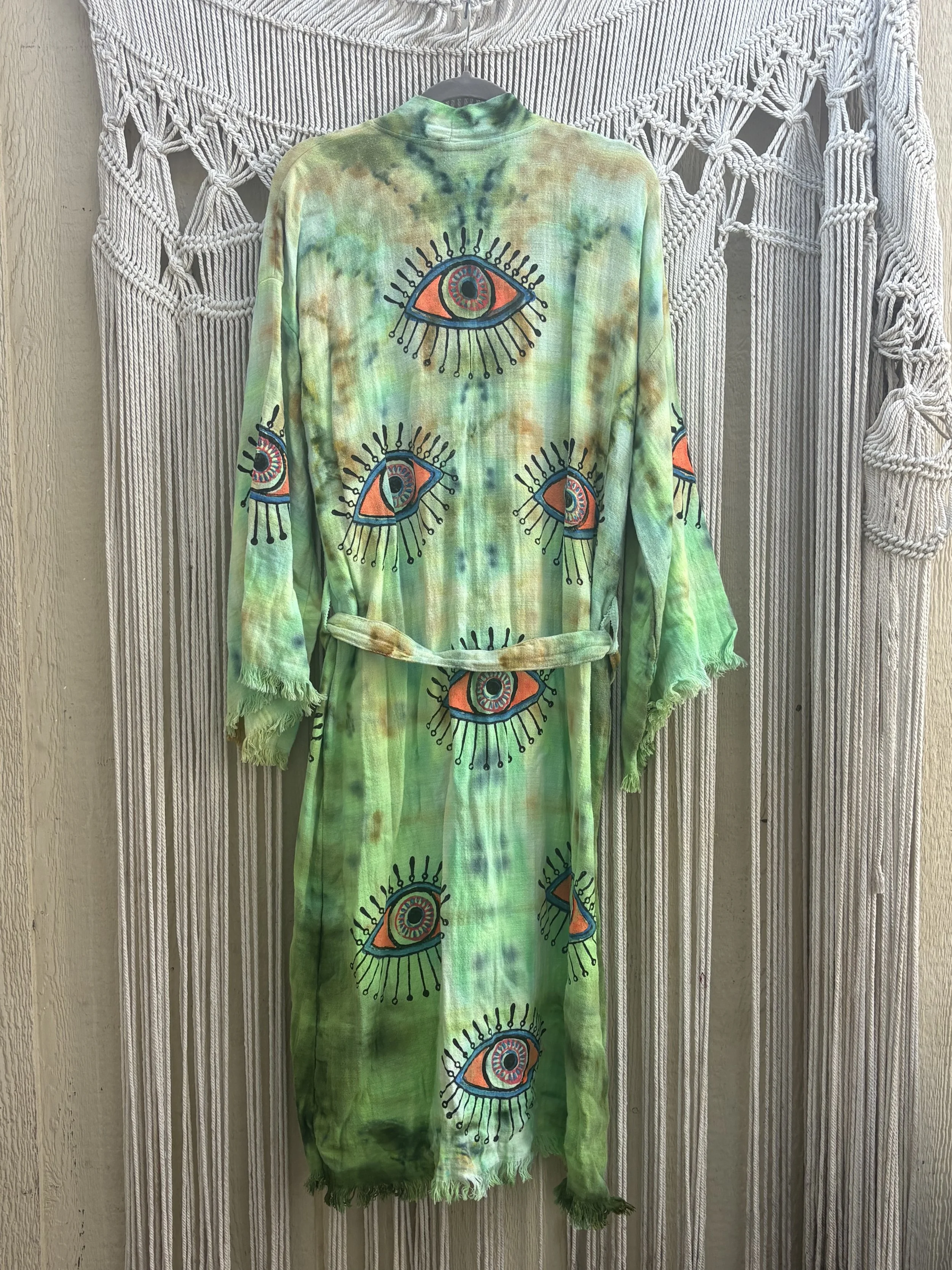 Earthly Orange Evil Eye Robe 001 (OS) (UV-REACTIVE)