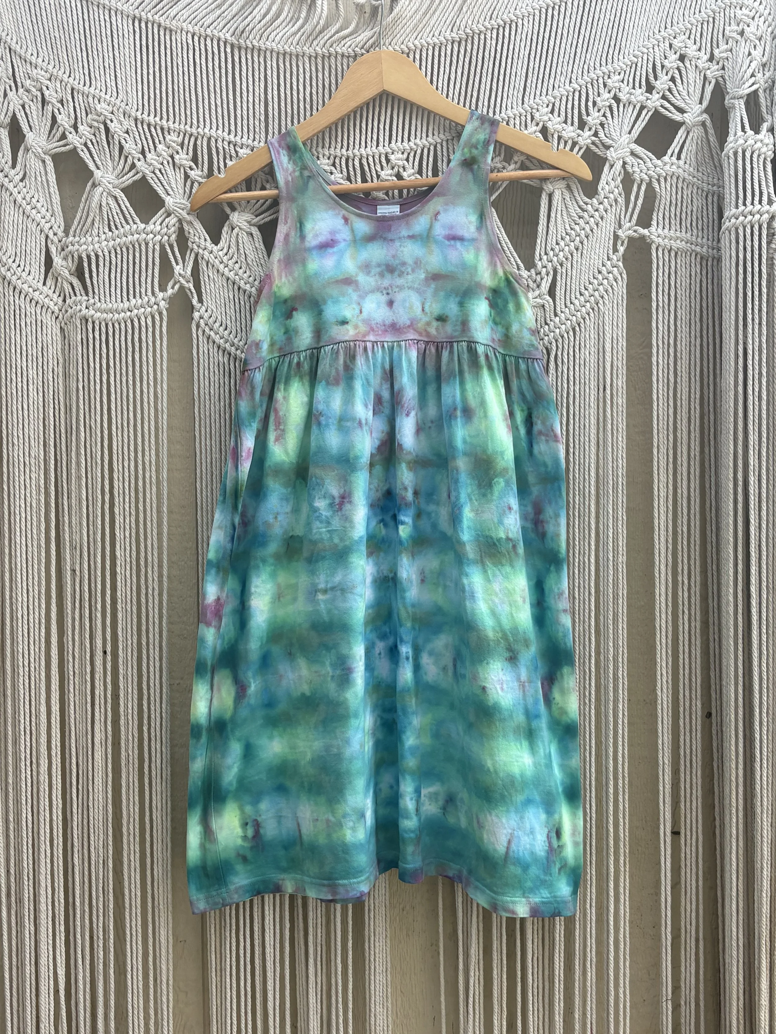Mermaid Nebula Girls Empire Dress 001 (UV-REACTIVE) (YOUTH LARGE)