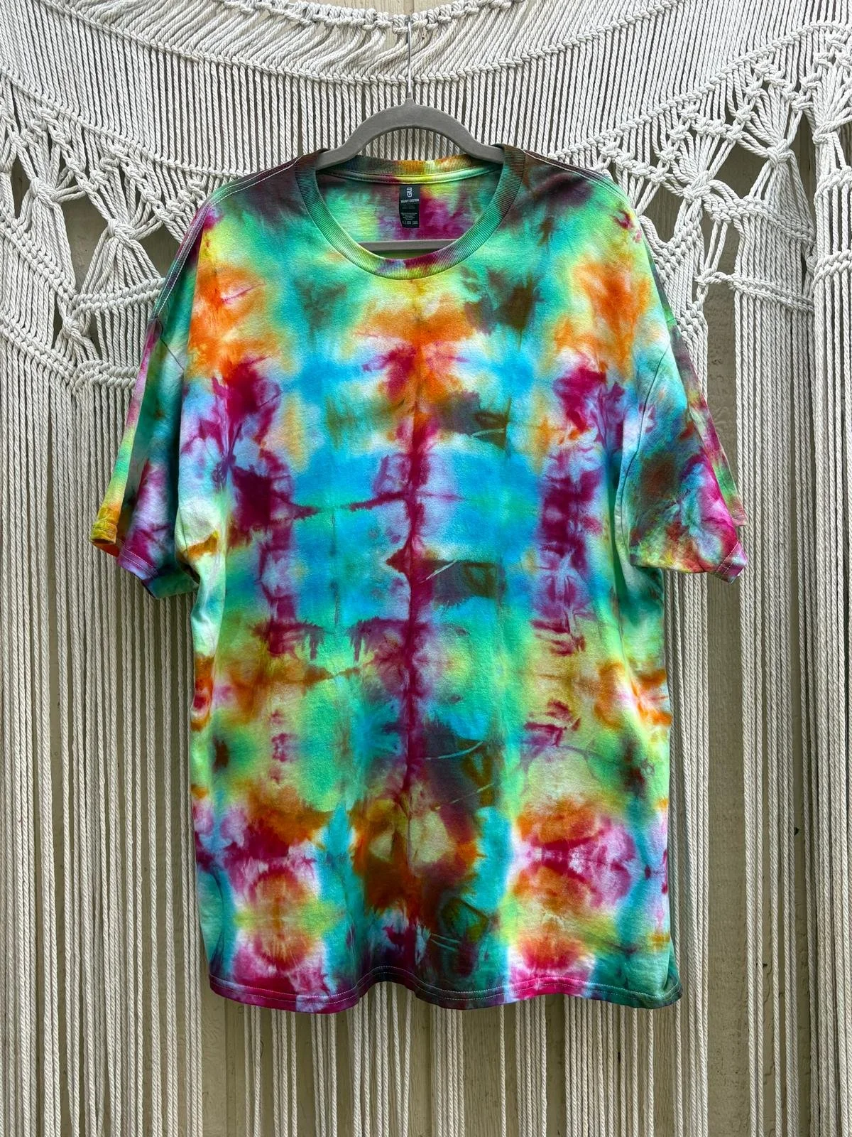 Rainbow Nebula Glitch T-Shirt 001 (UV-REACTIVE) (XXL)