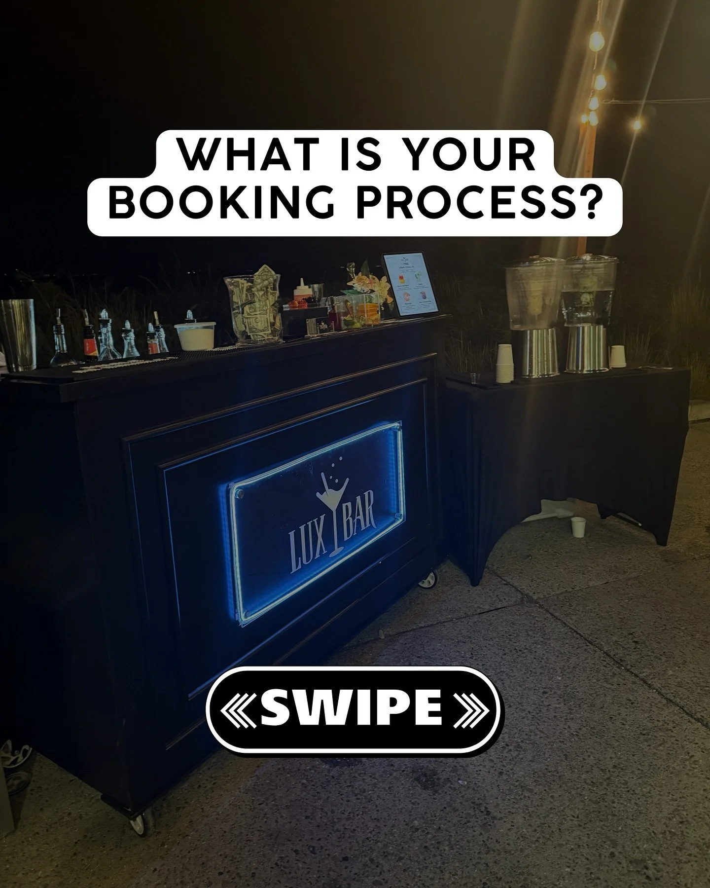 🎉 Planning your event should be exciting, not overwhelming.
That&rsquo;s why our booking process is as smooth as our cocktails. 🍹✨ Imagine booking a bar that brings the party to you &mdash; easy, quick, and stress-free. That&rsquo;s exactly what we
