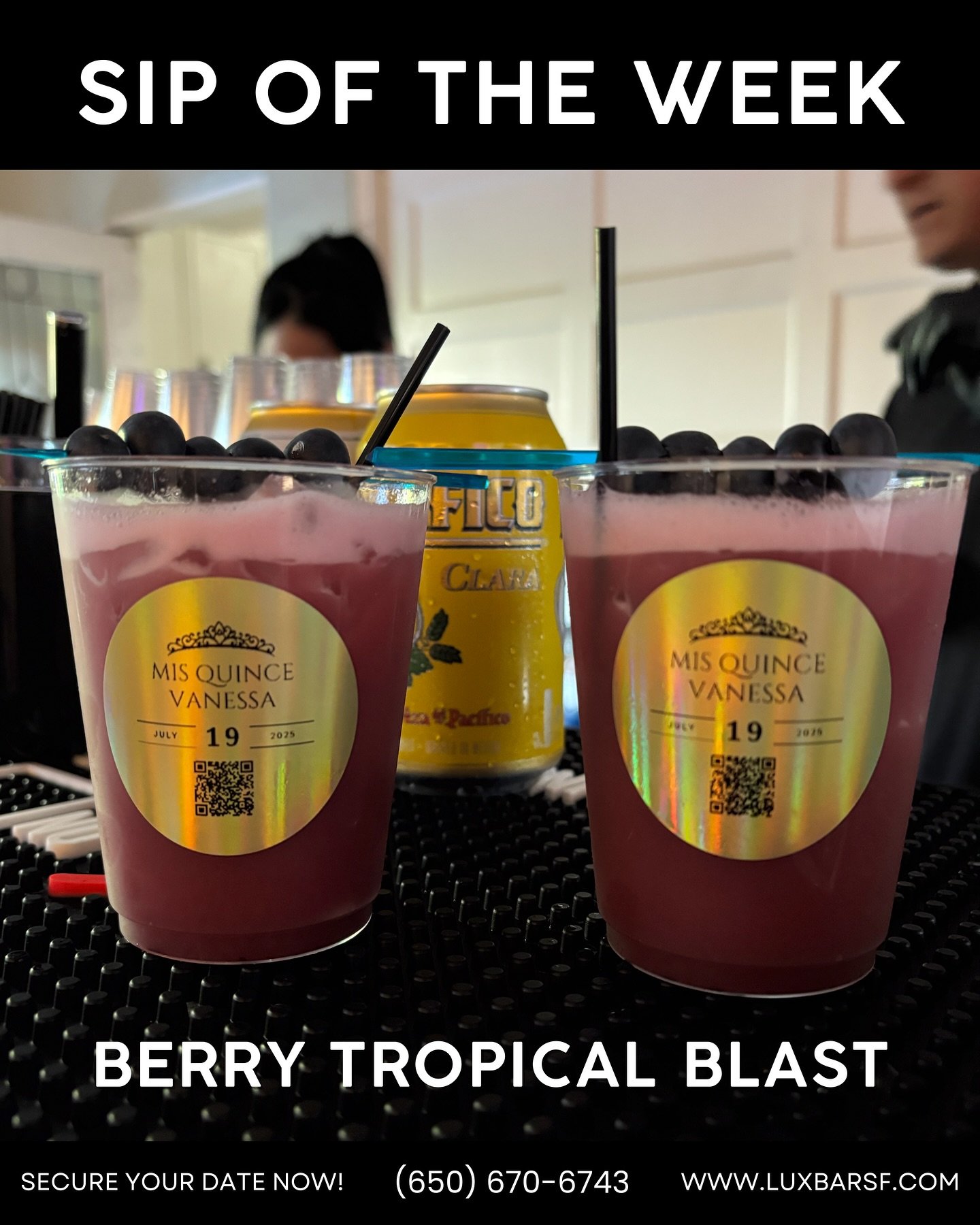 🍓 Berry Tropical Blast is HERE! 🍹
Sweet, tangy, and topped with juicy berries&mdash; a fruity fiesta in every sip, crafted for Vanessa&rsquo;s unforgettable Quince! 💃✨

No mess. No stress. Just flavor-packed memories on tap.
Let us pour the vibes 