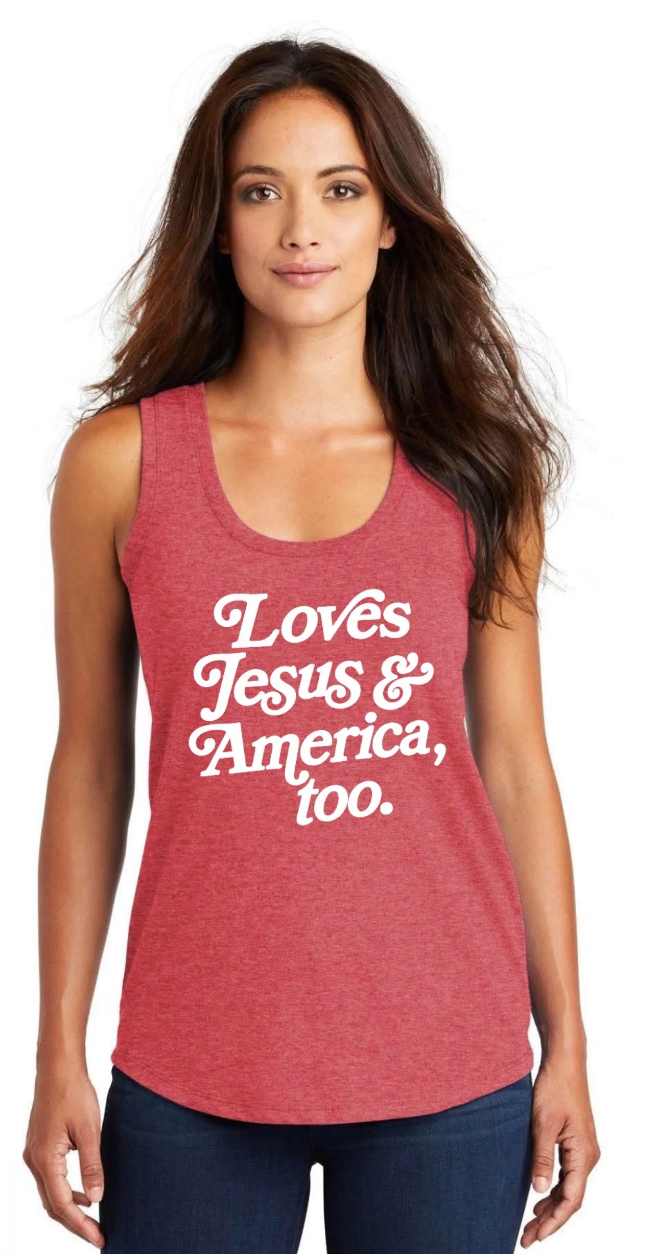 ✝️ Loves Jesus & America Too Tank