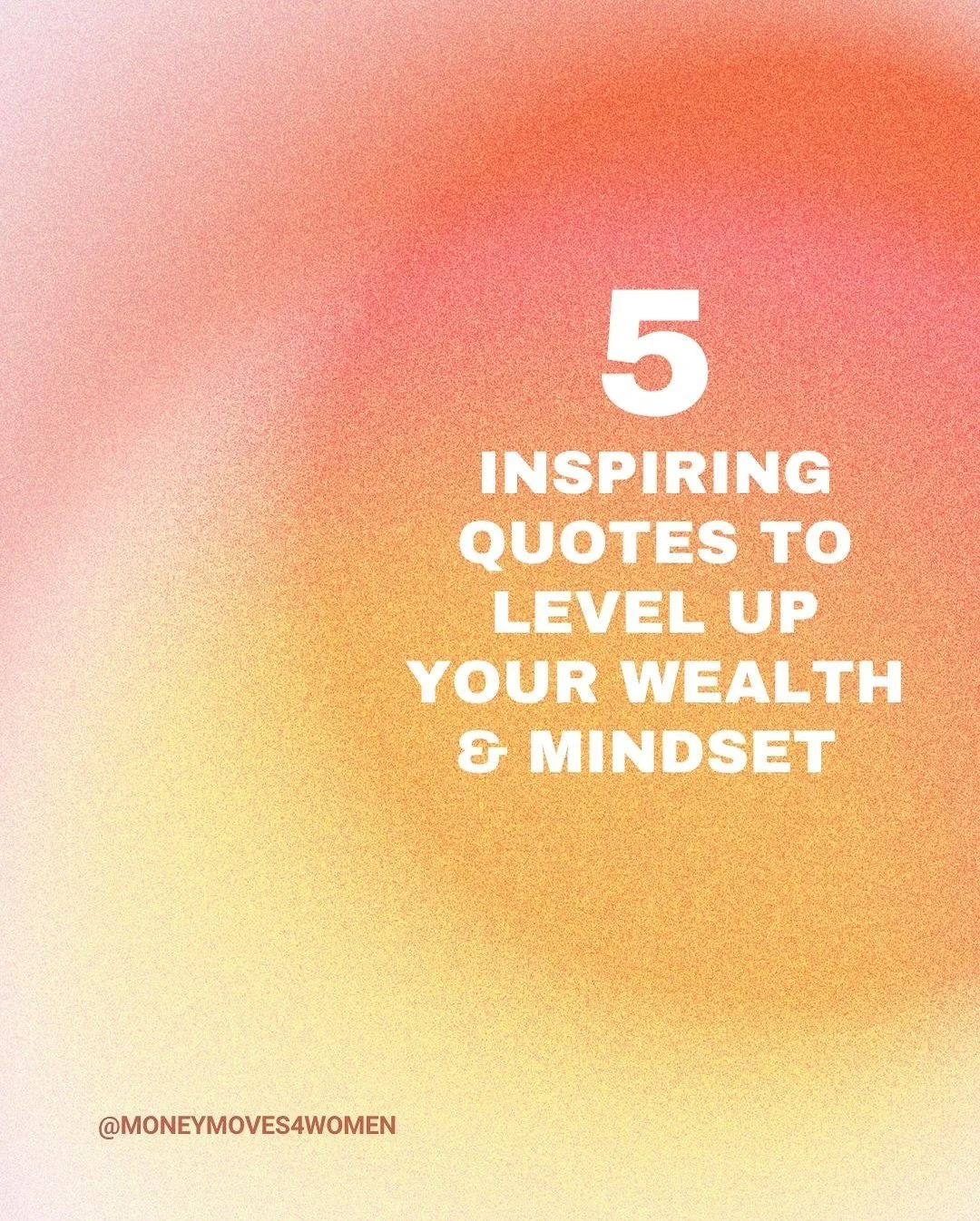 💡 5 Quotes to Help You Level Up Your Wealth + Finances 💸✨

Because money isn&rsquo;t just about numbers&mdash;it&rsquo;s about mindset. The more you grow your perspective, the stronger your financial foundation becomes. 🚀

Which one speaks to you 