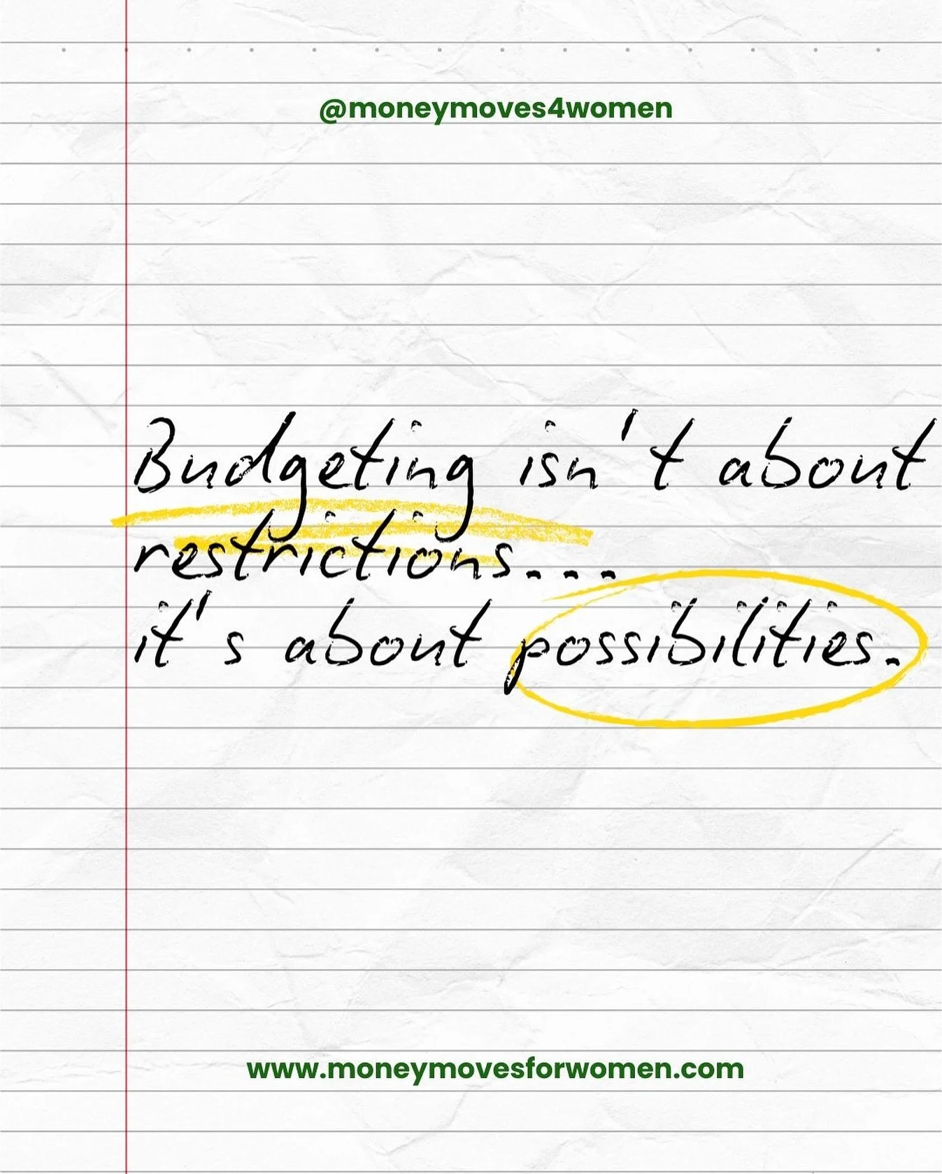 ✨ Budgeting isn&rsquo;t about saying &ldquo;no&rdquo; &mdash; it&rsquo;s about making room for the life you want to say &ldquo;yes&rdquo; to. 💰

When you give every dollar a purpose, you&rsquo;re not restricting yourself &mdash; you&rsquo;re unlocki