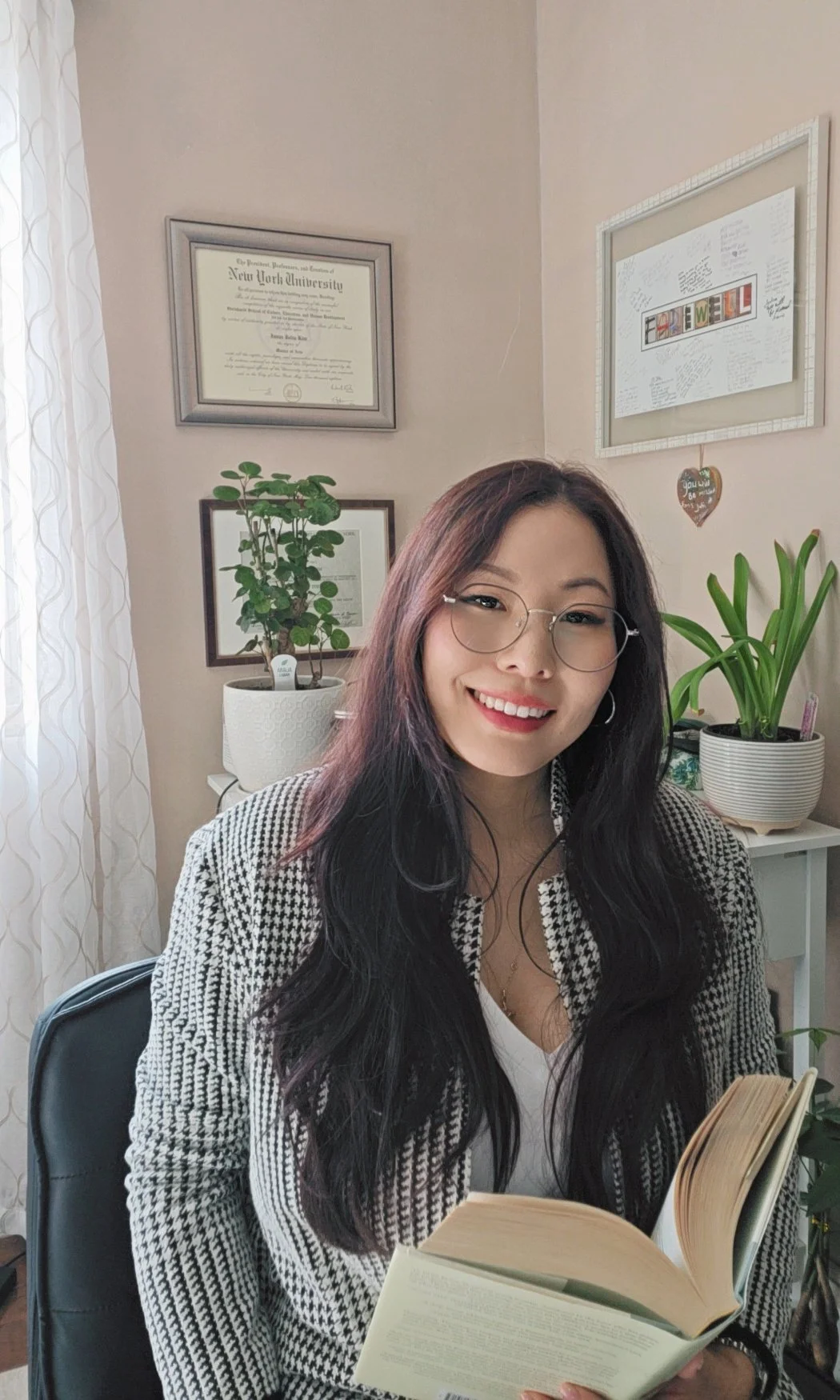 Asian american therapist in nyc and bergen county nj who provide trauma informed therapy and creative arts therapy to high achieving adults struggling with burnout.
