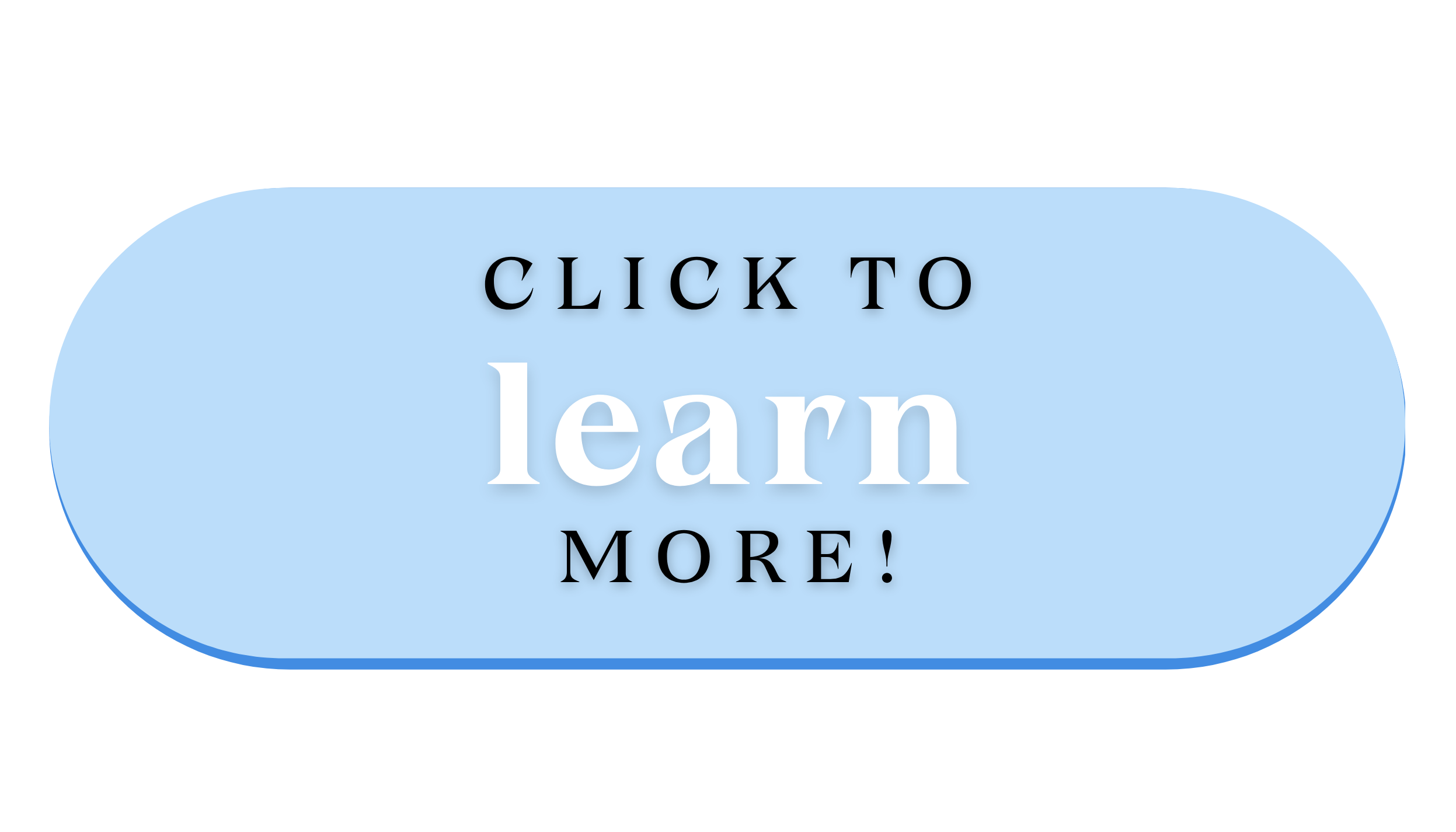 Blue speech bubble with the text "Click to Learn More!" in black and white letters.