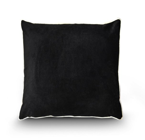Plain Black / White Piping 55 x55