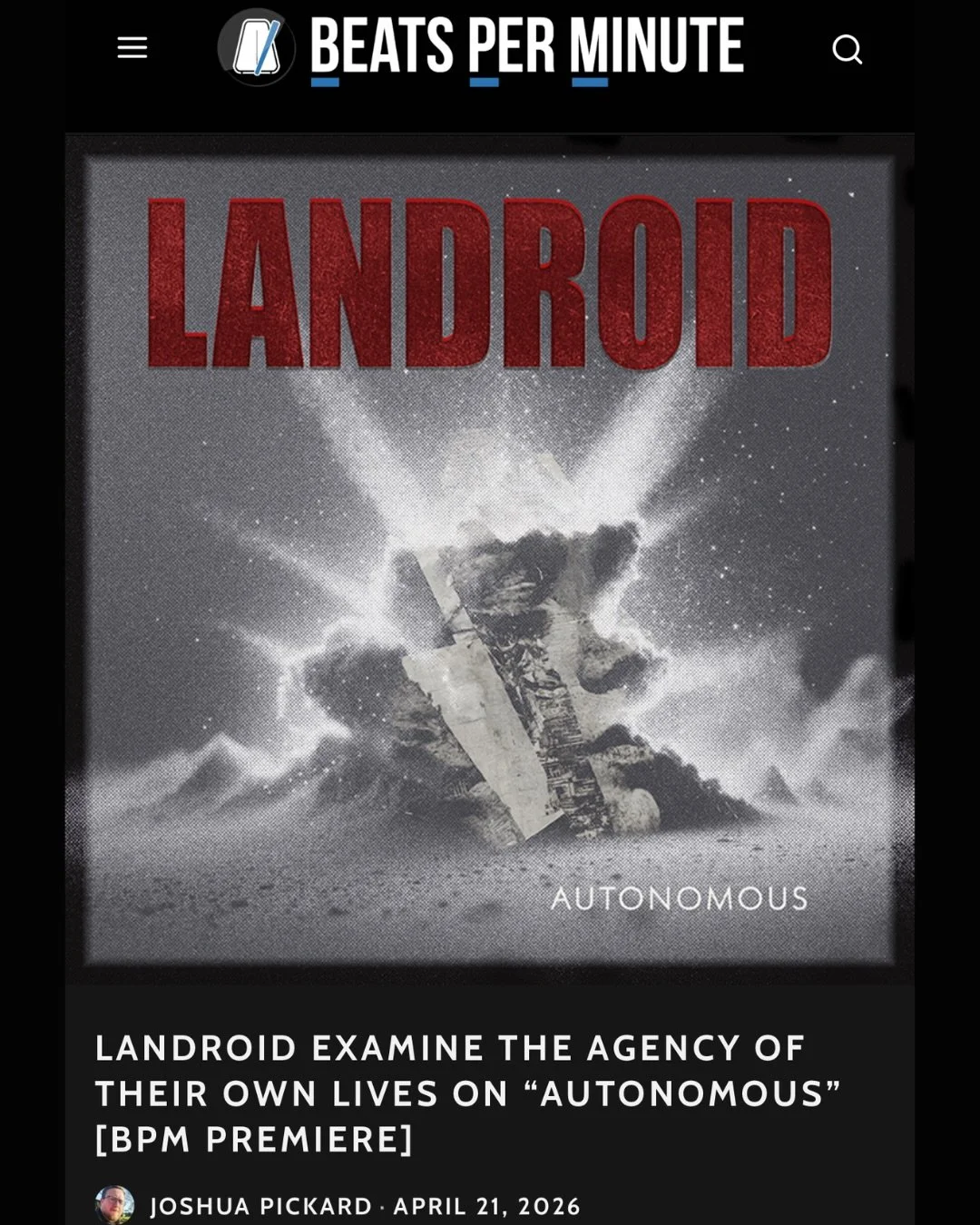 🚨NEW SONG ALERT!

Thanks to Joshua Pickard and Beats Per Minute for premiering our new track, &ldquo;Autonomous,&rdquo; featuring the uber-talented @nigelroman_ 

Can&rsquo;t wait to hear what you think of it!

#newmusic #indieband #indiemusic #undi