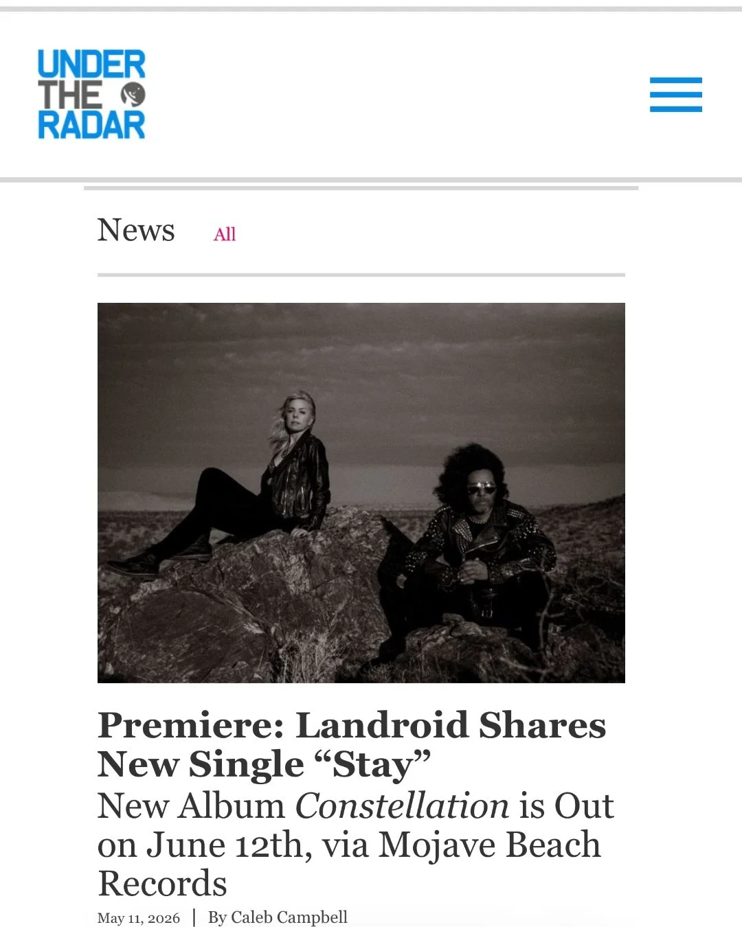 Huge thanks to @undertheradarmag for premiering our new single &ldquo;Stay.&rdquo; 
Really grateful for this beautiful write-up by Caleb Campbell, who described the song as &ldquo;a soundtrack to a romantic drama for the ages&rdquo;&hellip;

&hellip;