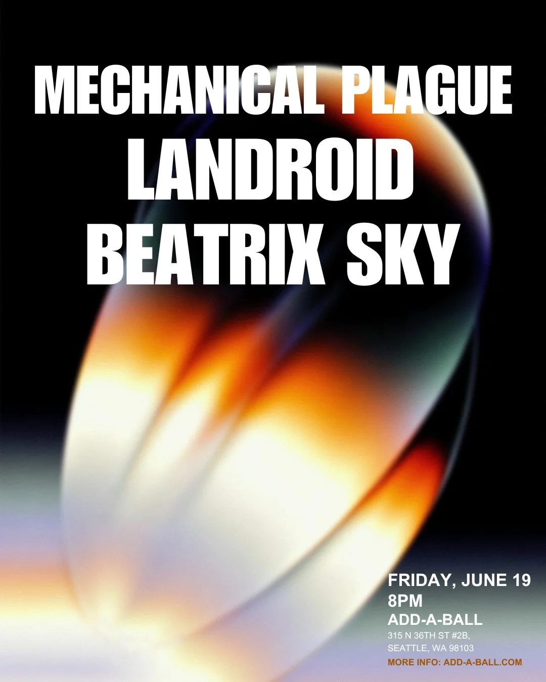 SEATTLE &hearts; 
On Friday, June 19, we&rsquo;re bringing a night of dark psychedelic dreamwave to @addaball 
Joining us is the incredible @beatrixskywalker &mdash; an artist we met years ago while touring through Olympia and instantly fell in love 