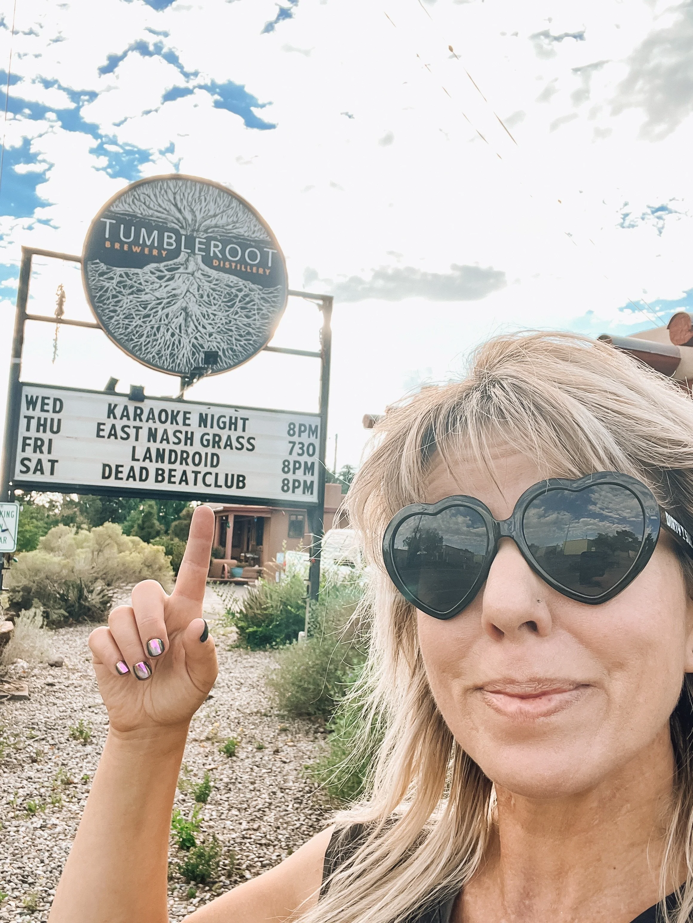 We made it to @tumblerootsf ✨

If you&rsquo;re in Santa Fe, come spend the evening with us as we enjoy performances by @ilaminori and @dreamnoiseband before we play around 9. 

Doors at 7!

💋