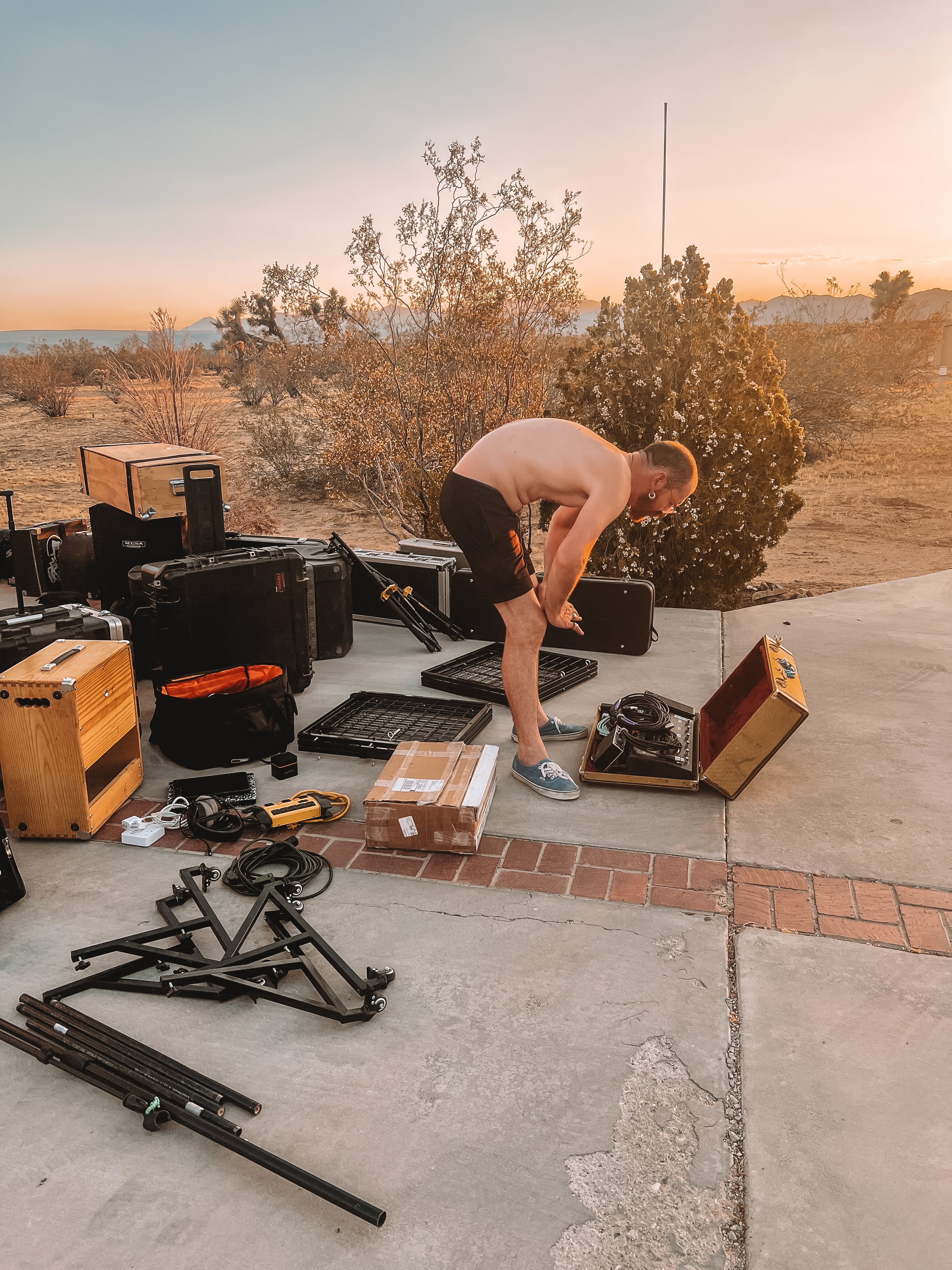 Nigel figuring out what order to load gear. Photo by Cooper Gillespie