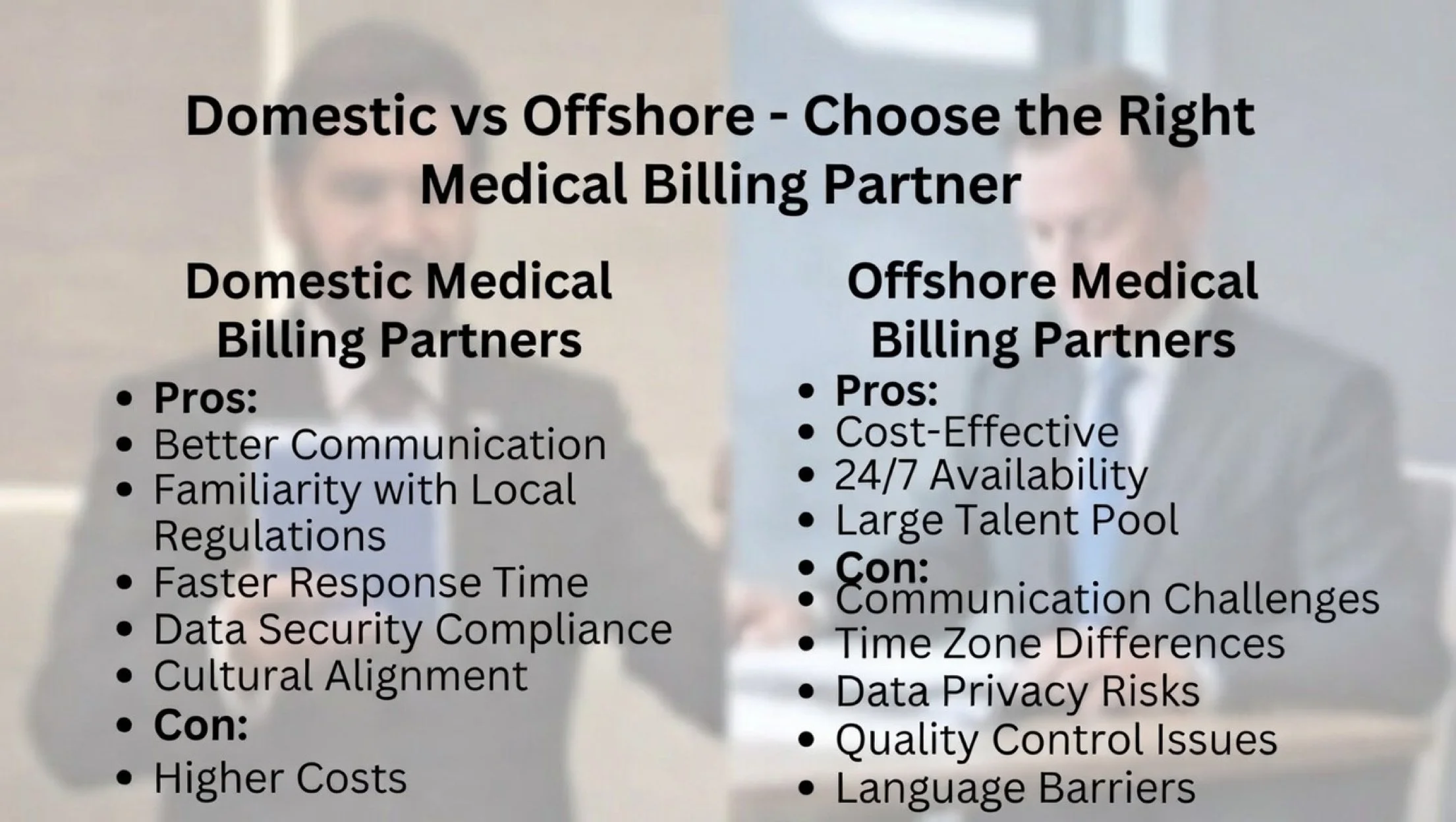 Domestic vs. Offshore - Choosing the Right Medical Billing Partner