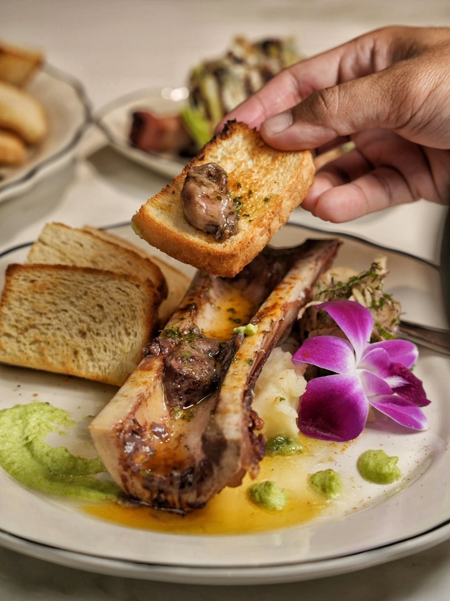 Bone marrow prepared to peak tenderness, finished with herb butter and served with crisp toast.

Decadent, simple, and unforgettable.  Add it to your order next visit.

#thebutcherbar #bonemarrow #waikikidining #waikikieats #zetton