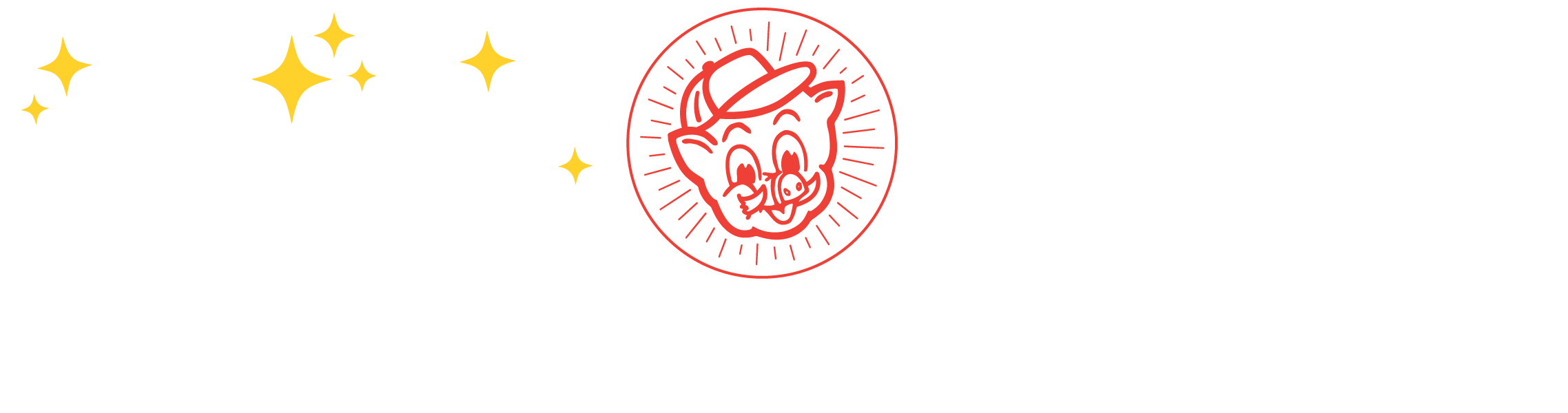 Logo for Ozark Vintage Market featuring a cartoon pig wearing a hat, with the phrase "The best vintage market this side of the Mississippi!"